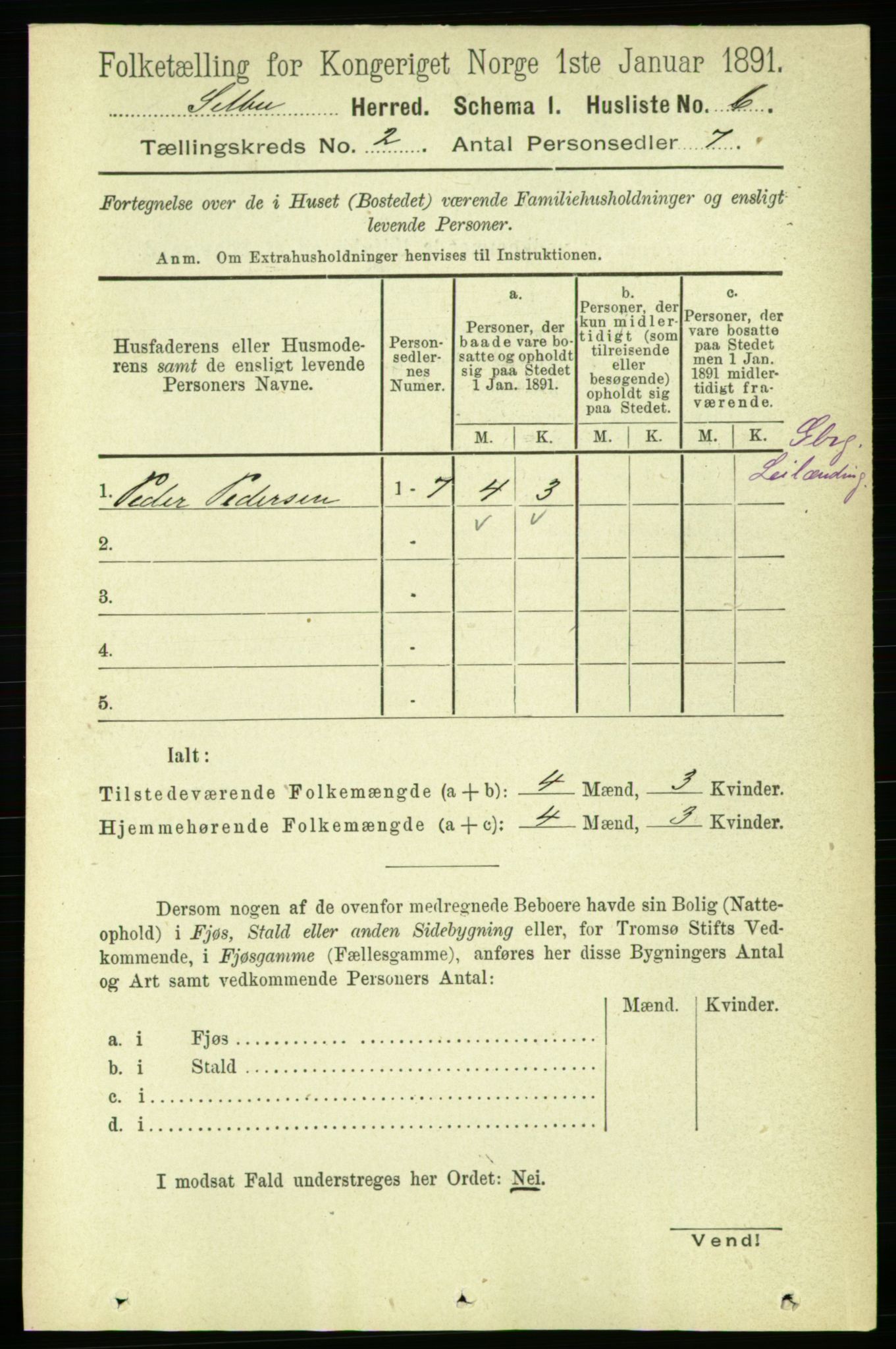 RA, 1891 census for 1664 Selbu, 1891, p. 217