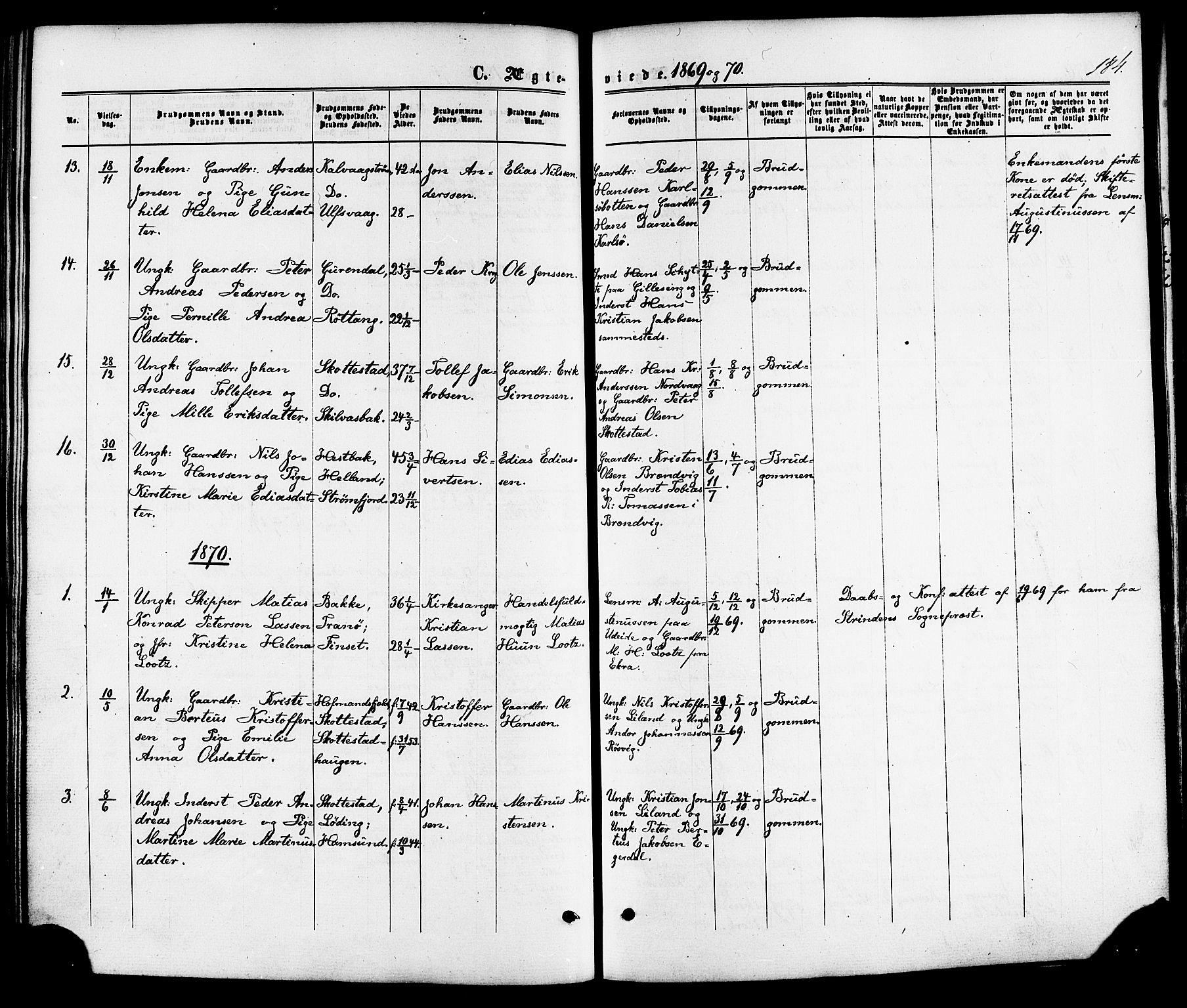 Ministerialprotokoller, klokkerbøker og fødselsregistre - Nordland, SAT/A-1459/859/L0845: Parish register (official) no. 859A05, 1863-1877, p. 184
