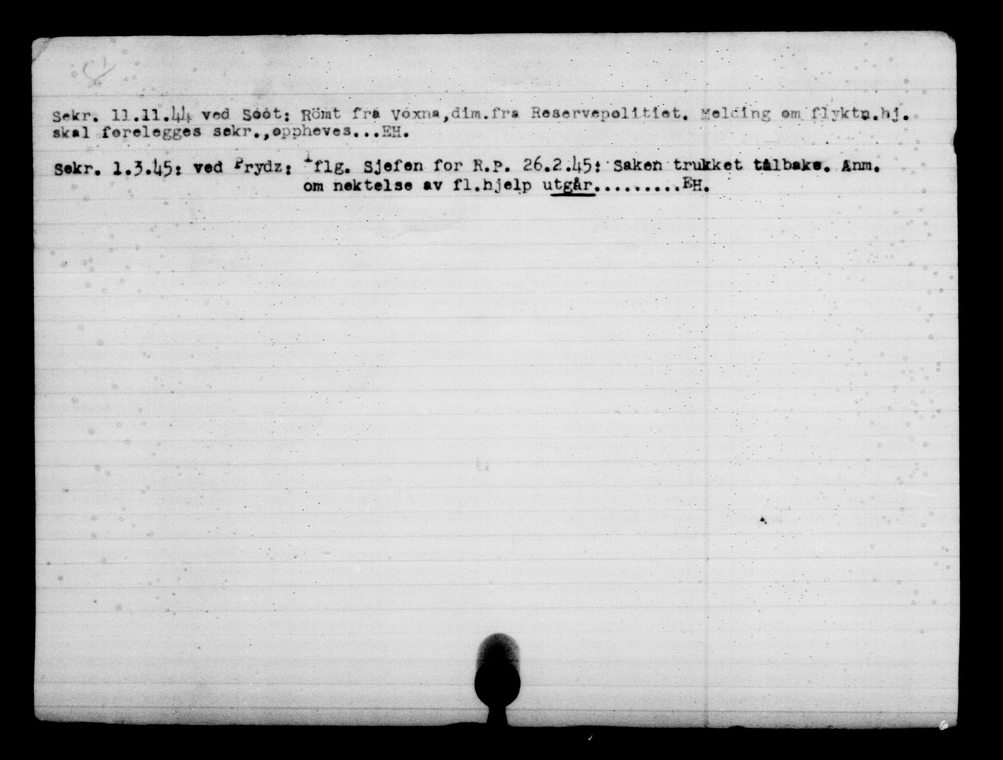 Utenriksstasjonene, Legasjonen i Stockholm, Flyktningkontoret, AV/RA-S-6753/V/Va/L0004: Kjesäterkartoteket, flyktninger med registreringsnr. 3496-6610, 1940-1945, p. 3301