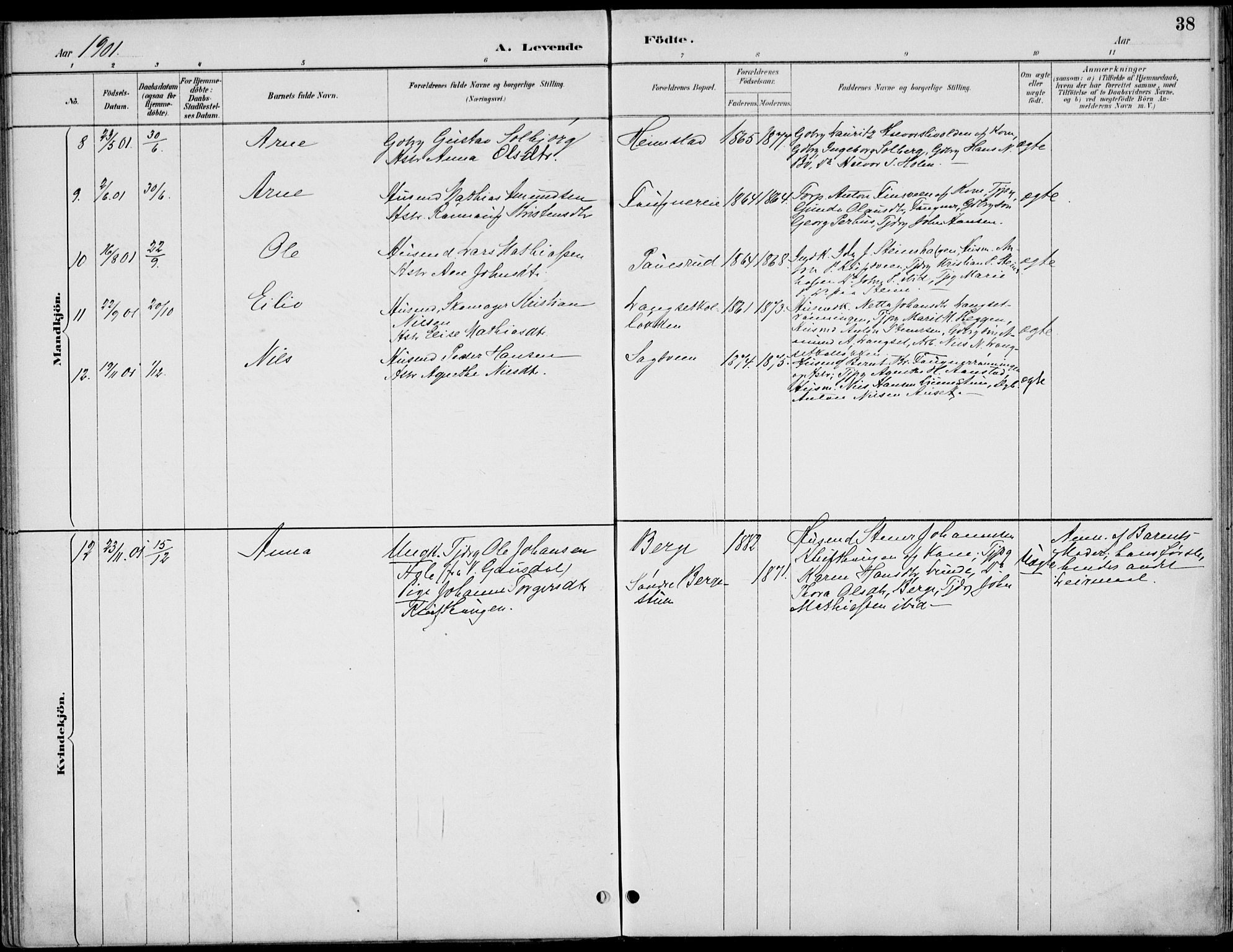 Østre Gausdal prestekontor, AV/SAH-PREST-092/H/Ha/Haa/L0003: Parish register (official) no. 3, 1887-1901, p. 38