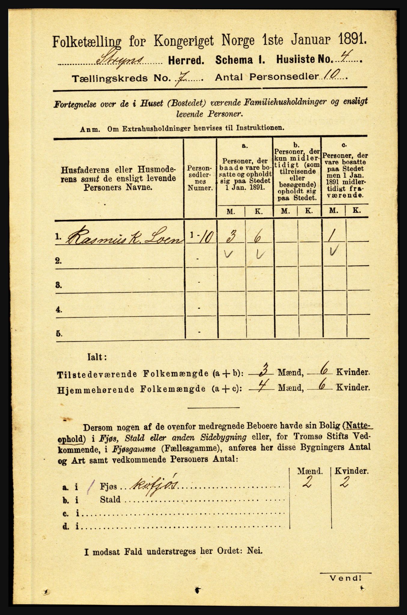 RA, 1891 census for 1448 Stryn, 1891, p. 2776