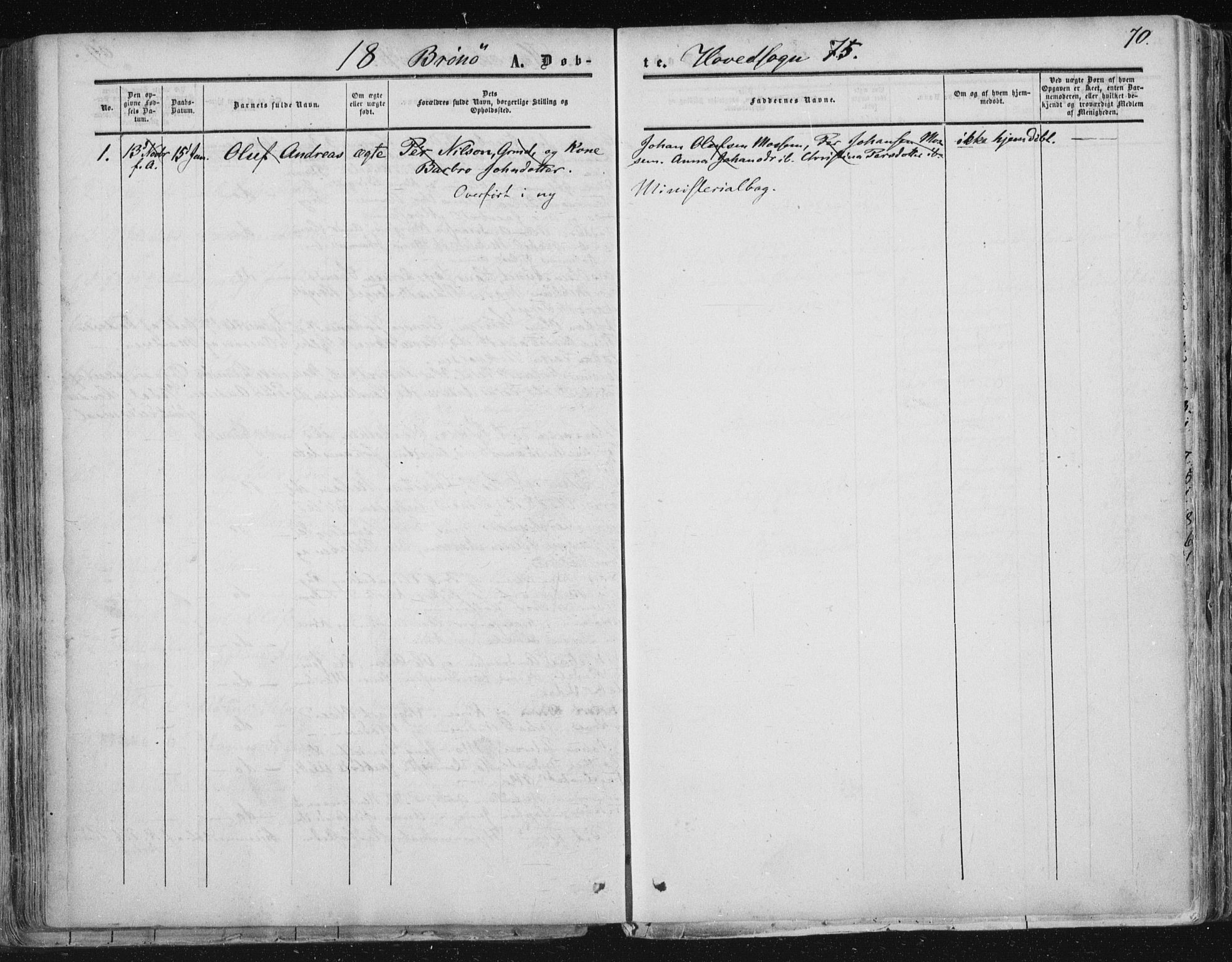 Ministerialprotokoller, klokkerbøker og fødselsregistre - Nordland, AV/SAT-A-1459/813/L0198: Parish register (official) no. 813A08, 1834-1874, p. 70