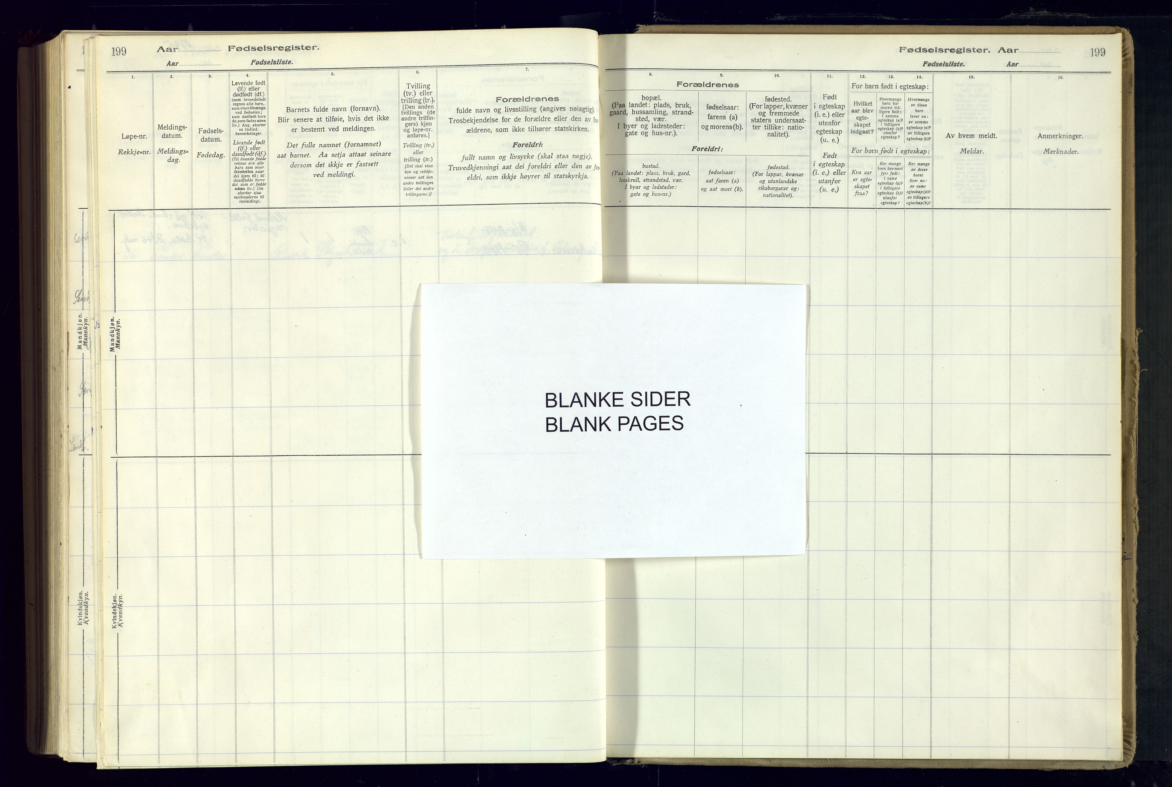 Austre Moland sokneprestkontor, AV/SAK-1111-0001/J/Ja/L0001: Birth register no. A-VI-25, 1916-1975, p. 199