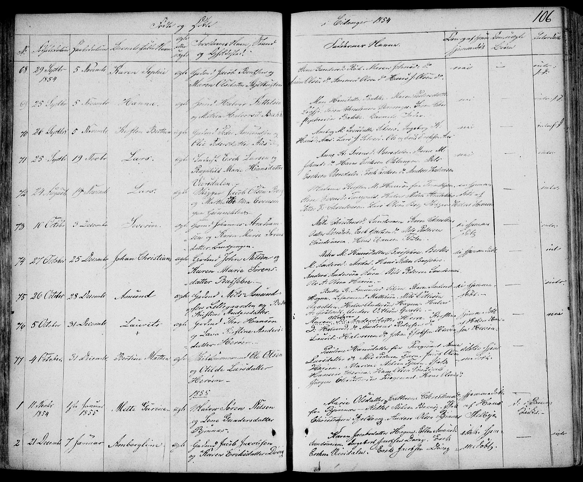 Eidanger kirkebøker, SAKO/A-261/F/Fa/L0008: Parish register (official) no. 8, 1831-1858, p. 106
