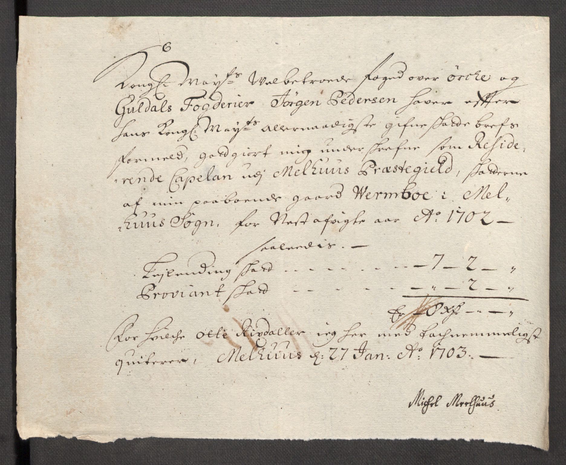 Rentekammeret inntil 1814, Reviderte regnskaper, Fogderegnskap, RA/EA-4092/R60/L3952: Fogderegnskap Orkdal og Gauldal, 1702, p. 335