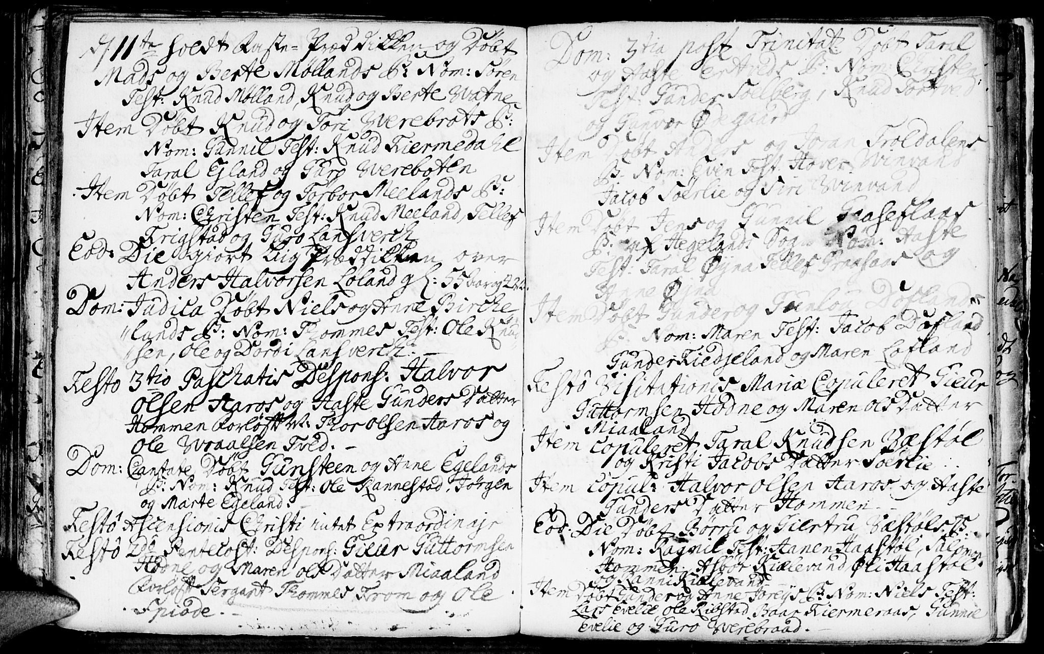 Evje sokneprestkontor, AV/SAK-1111-0008/F/Fa/Fac/L0001: Parish register (official) no. A 1, 1705-1764, p. 309-310