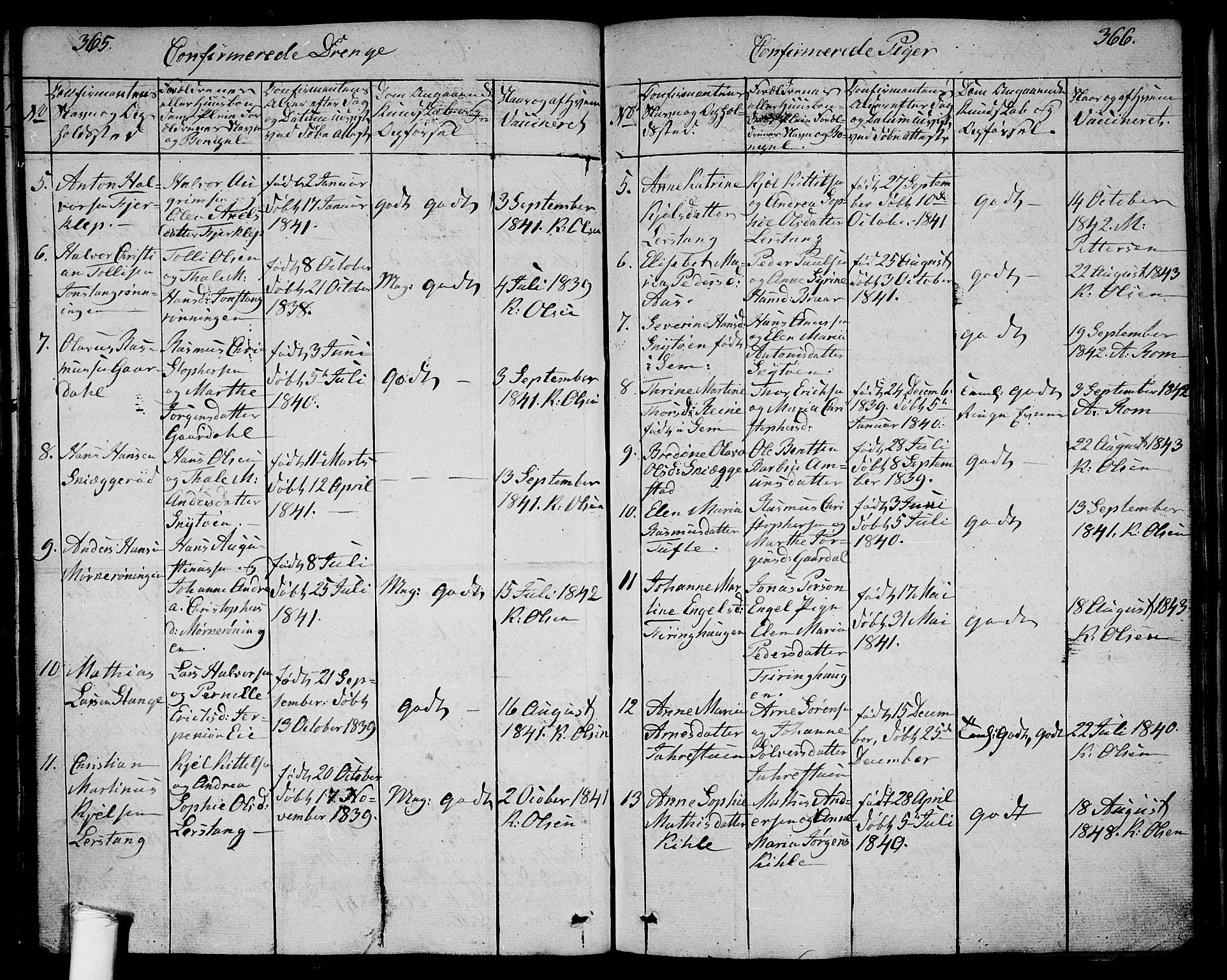 Ramnes kirkebøker, SAKO/A-314/G/Ga/L0002: Parish register (copy) no. I 2, 1848-1870, p. 365-366