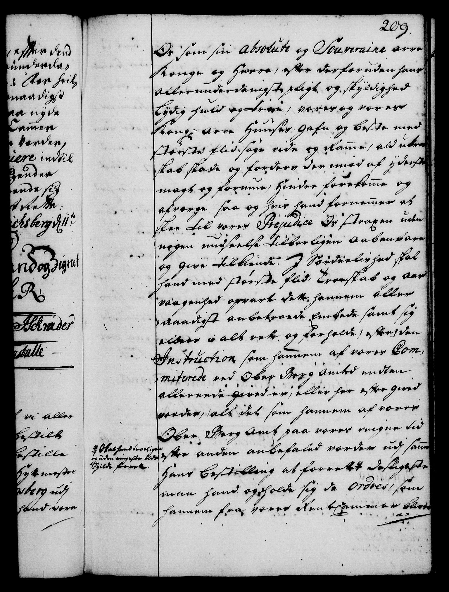 Rentekammeret, Kammerkanselliet, RA/EA-3111/G/Gg/Gge/L0001: Norsk bestallingsprotokoll med register (merket RK 53.25), 1720-1730, p. 209