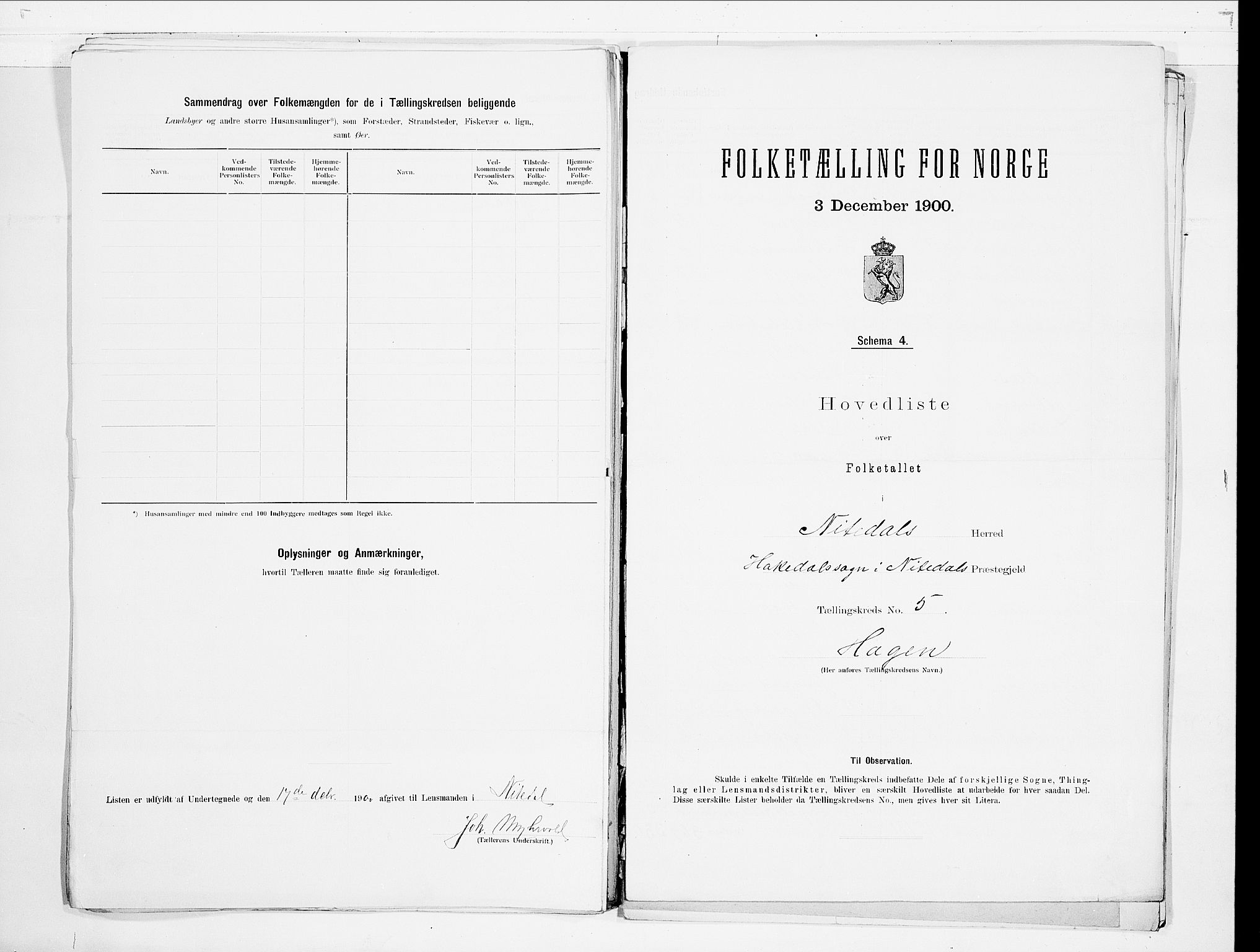 SAO, 1900 census for Nittedal, 1900, p. 16