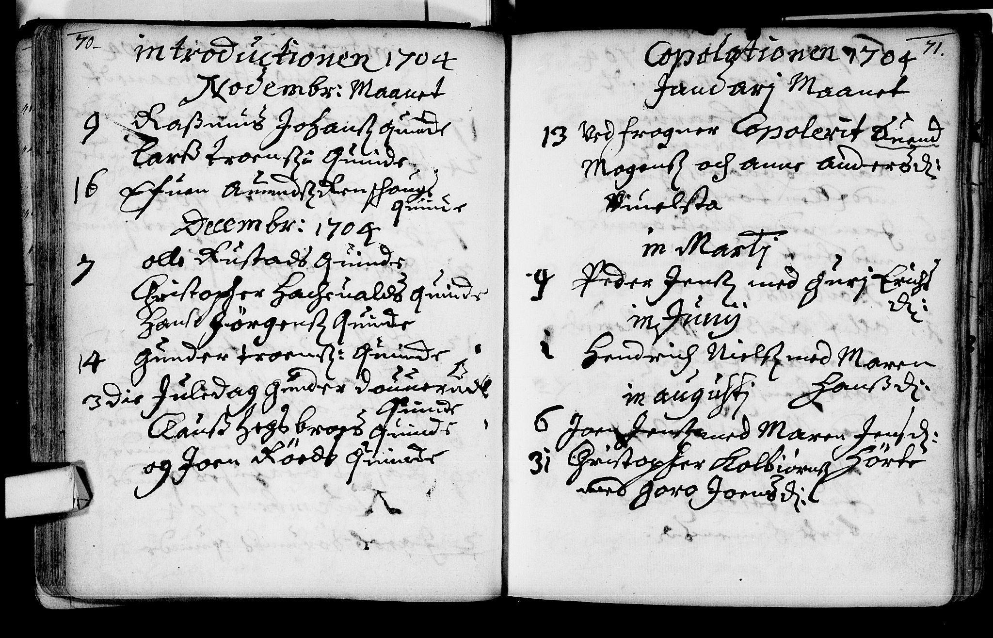 Lier kirkebøker, AV/SAKO-A-230/F/Fa/L0002: Parish register (official) no. I 2, 1701-1726, p. 70-71