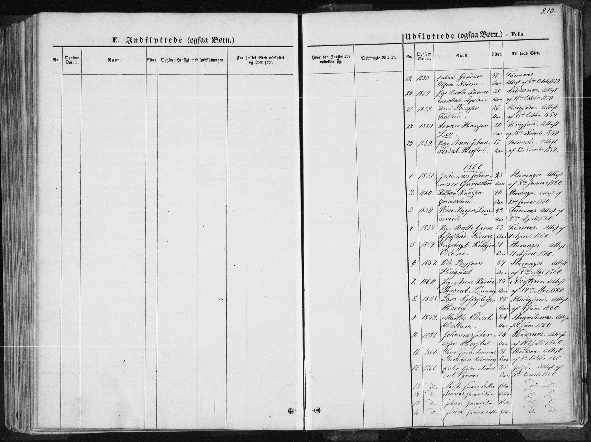 Tysvær sokneprestkontor, SAST/A -101864/H/Ha/Haa/L0003: Parish register (official) no. A 3, 1856-1865, p. 213