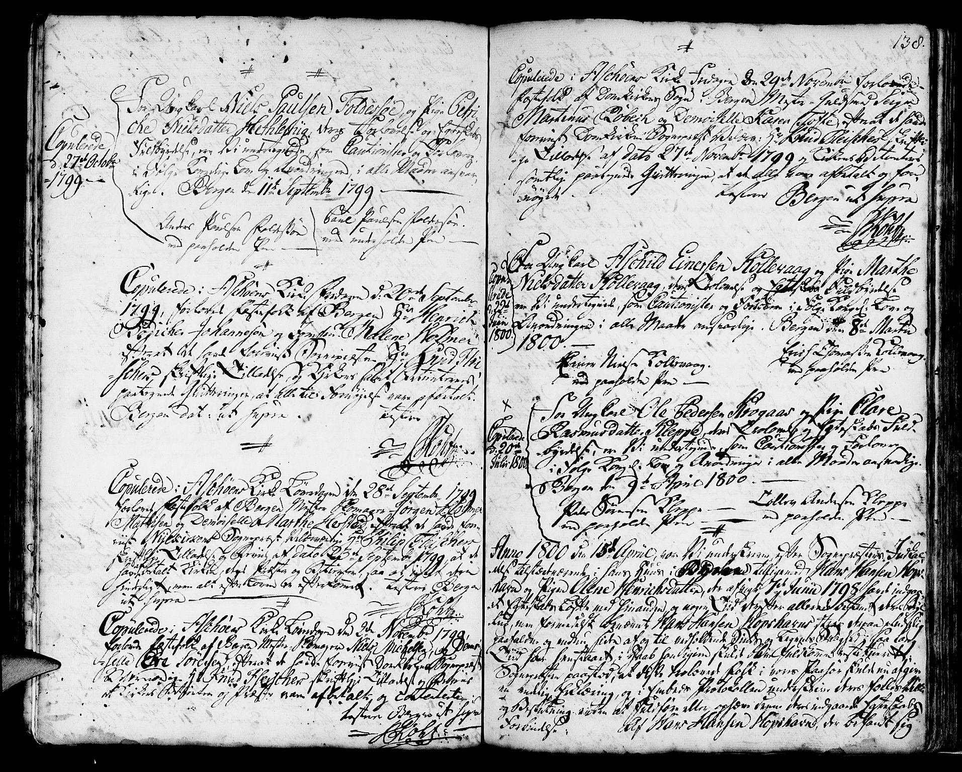 Askøy Sokneprestembete, SAB/A-74101/H/Ha/Haa/Haaa/L0001: Parish register (official) no. A 1, 1742-1818, p. 138