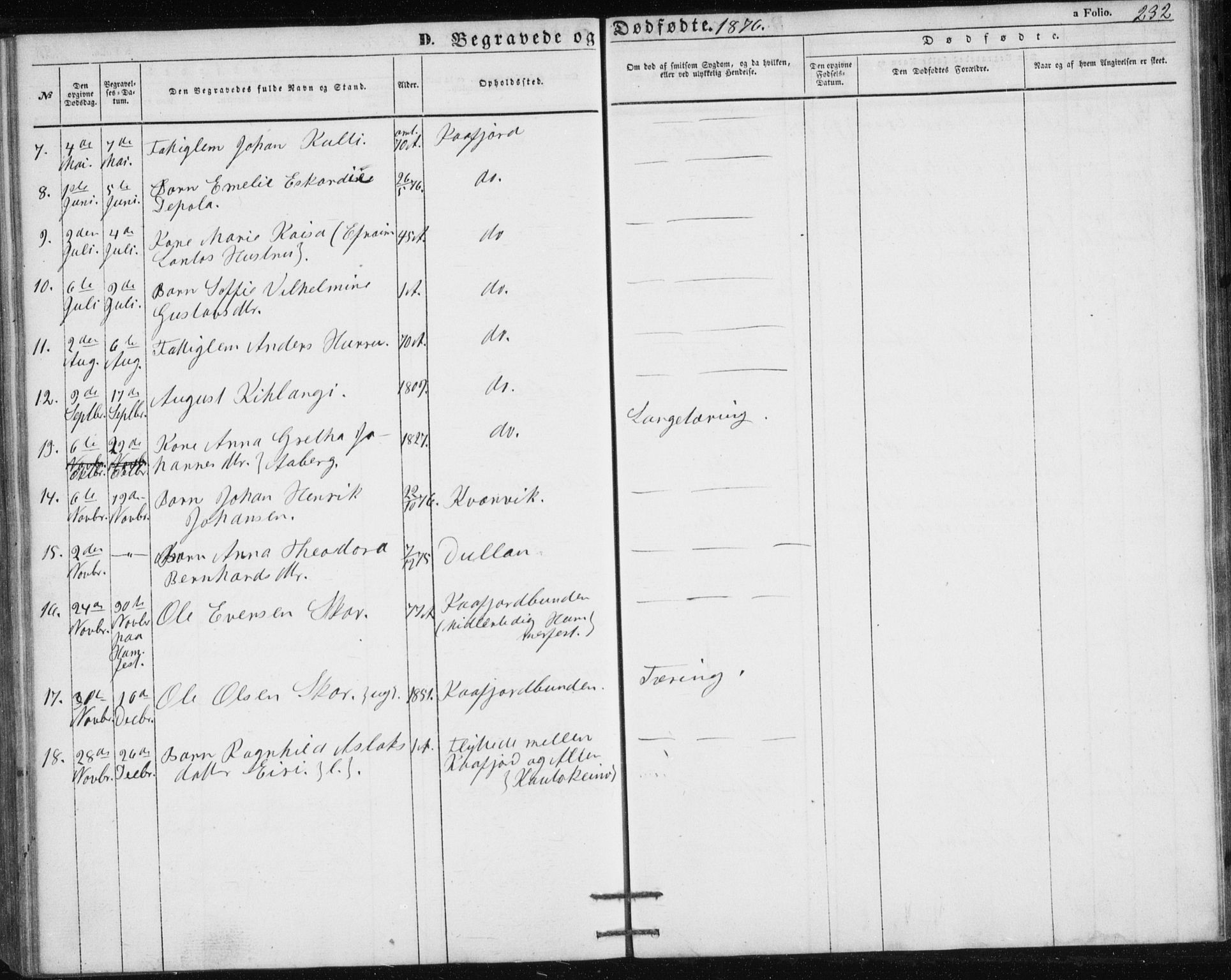 Alta sokneprestkontor, SATØ/S-1338/H/Hb/L0002.klokk: Parish register (copy) no. 2, 1856-1880, p. 232