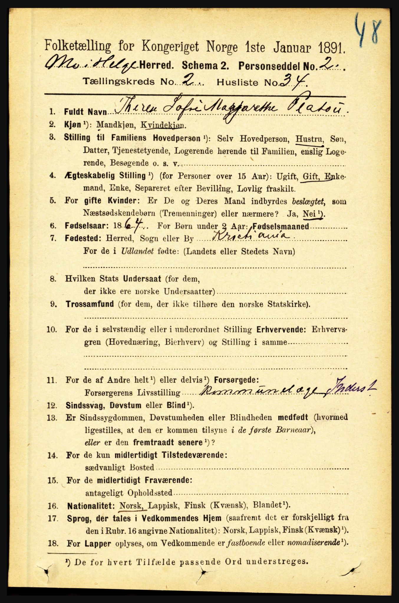 RA, 1891 census for 1833 Mo, 1891, p. 725