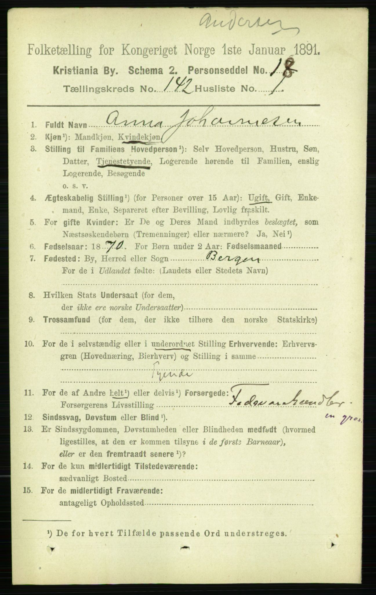 RA, 1891 census for 0301 Kristiania, 1891, p. 78361