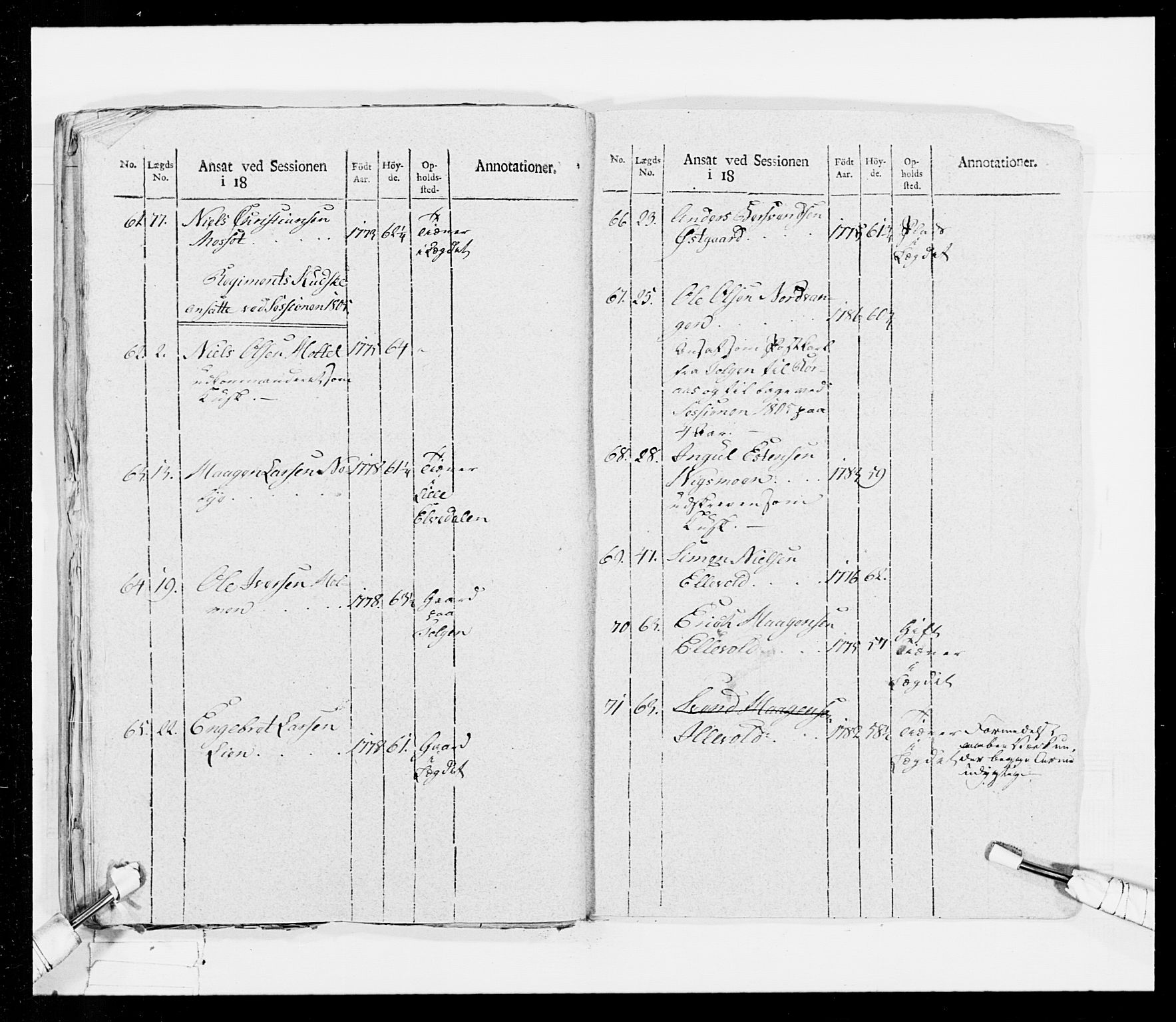 Generalitets- og kommissariatskollegiet, Det kongelige norske kommissariatskollegium, AV/RA-EA-5420/E/Eh/L0026: Skiløperkompaniene, 1805-1810, p. 463