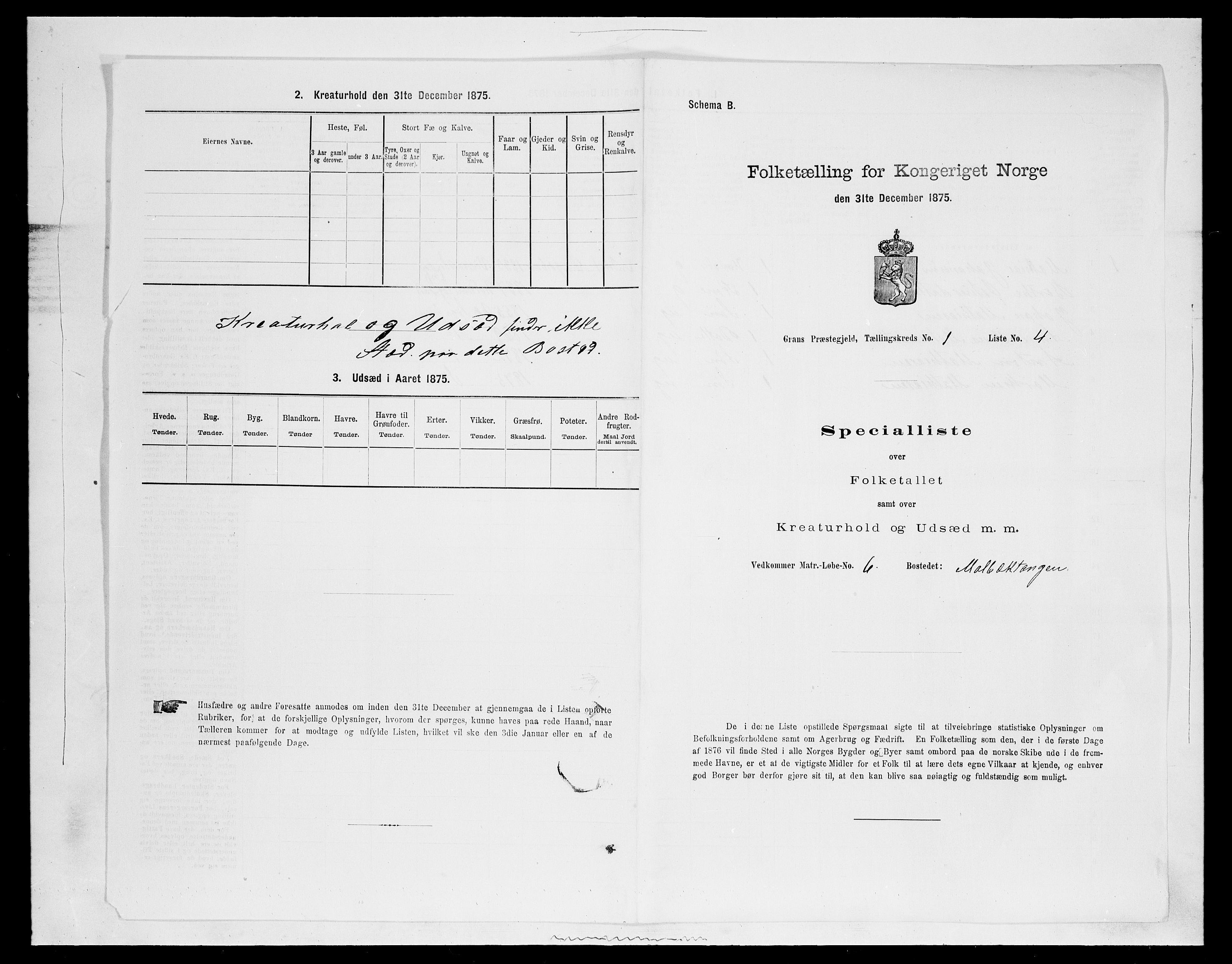 SAH, 1875 census for 0534P Gran, 1875, p. 149