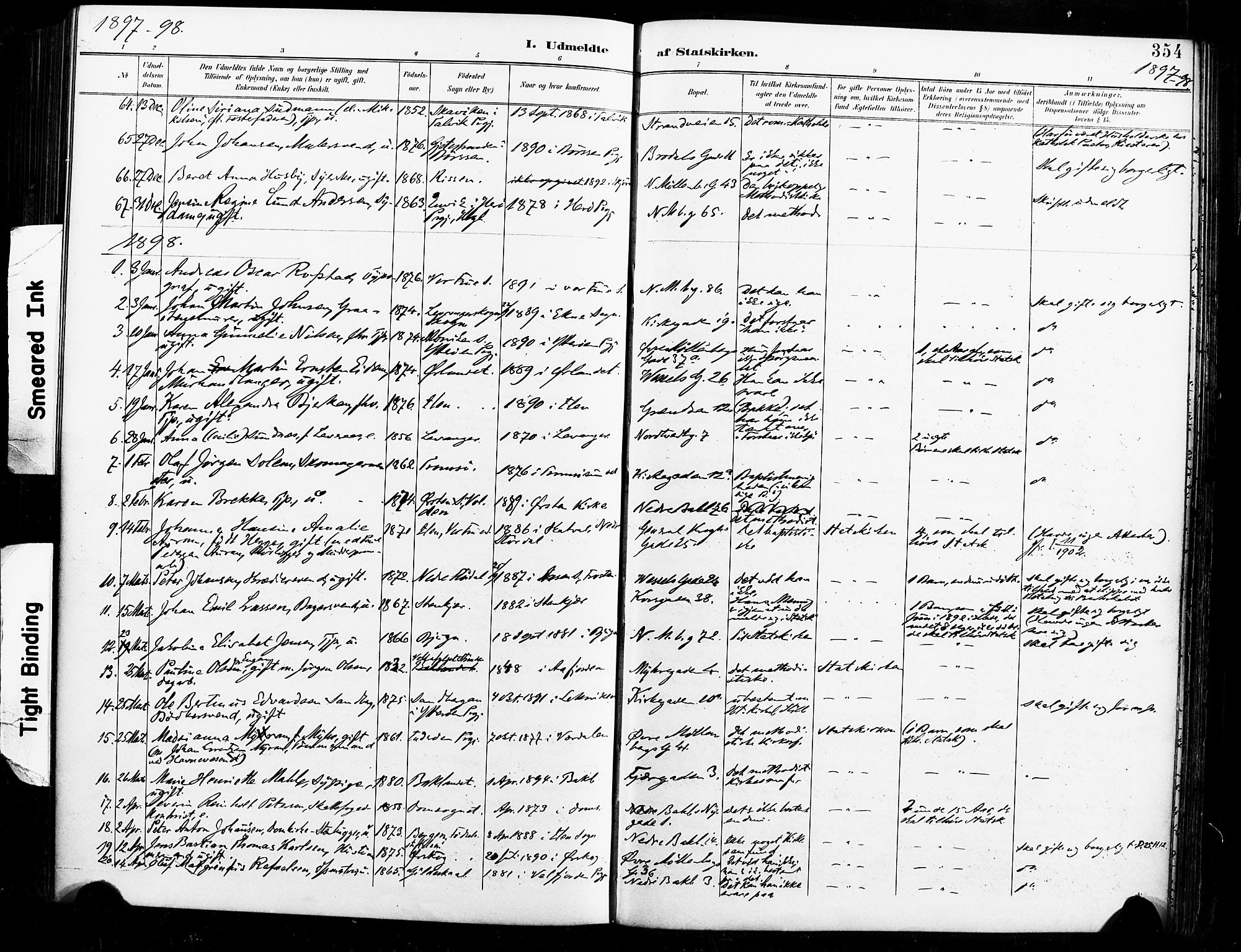Ministerialprotokoller, klokkerbøker og fødselsregistre - Sør-Trøndelag, SAT/A-1456/604/L0198: Parish register (official) no. 604A19, 1893-1900, p. 354