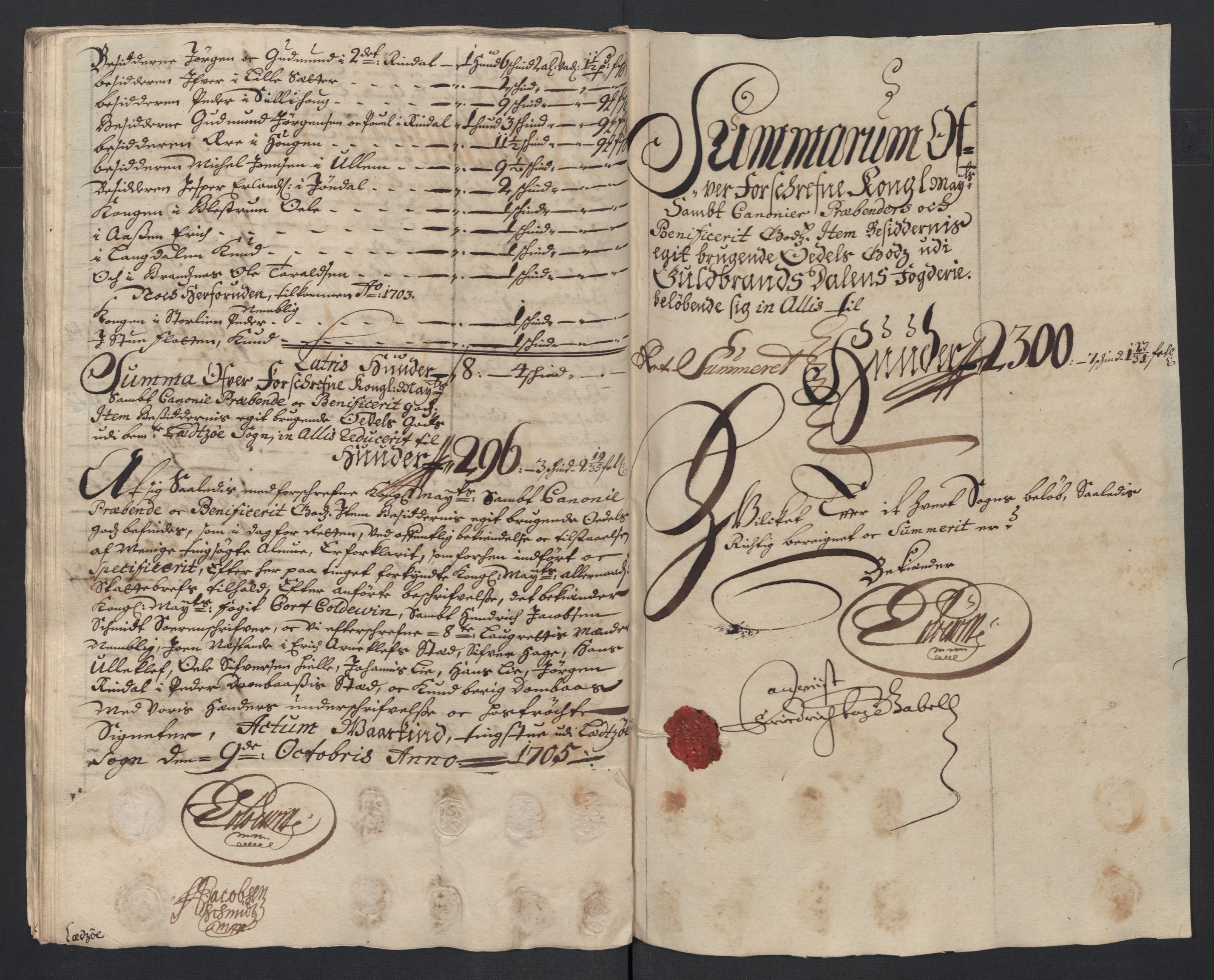 Rentekammeret inntil 1814, Reviderte regnskaper, Fogderegnskap, AV/RA-EA-4092/R17/L1178: Fogderegnskap Gudbrandsdal, 1705-1707, p. 94