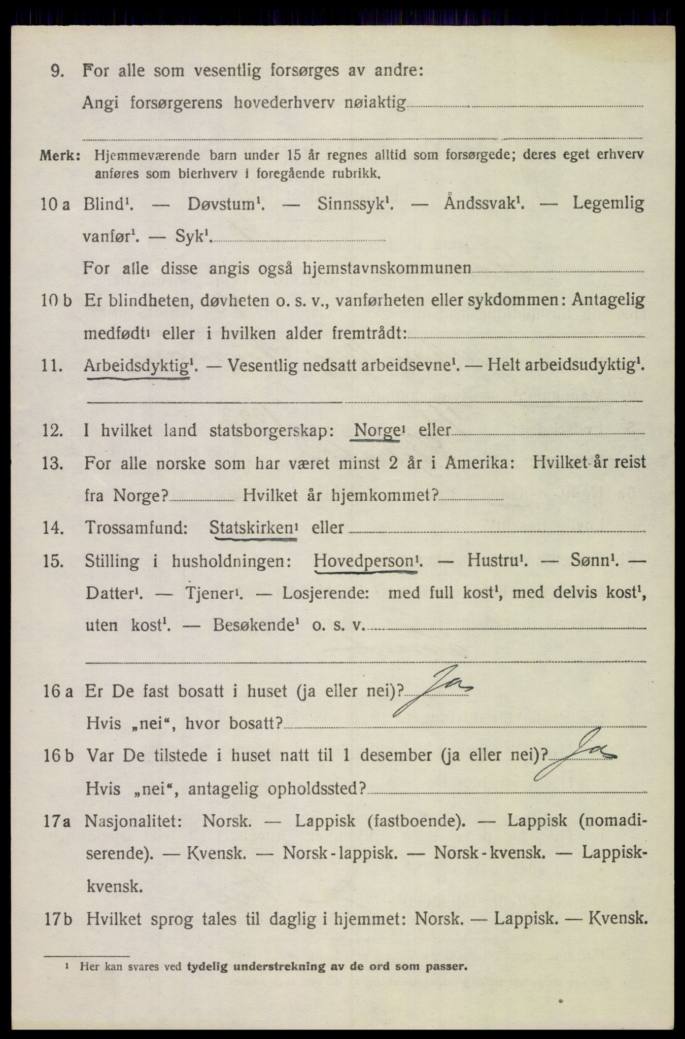 SAT, 1920 census for Saltdal, 1920, p. 4278