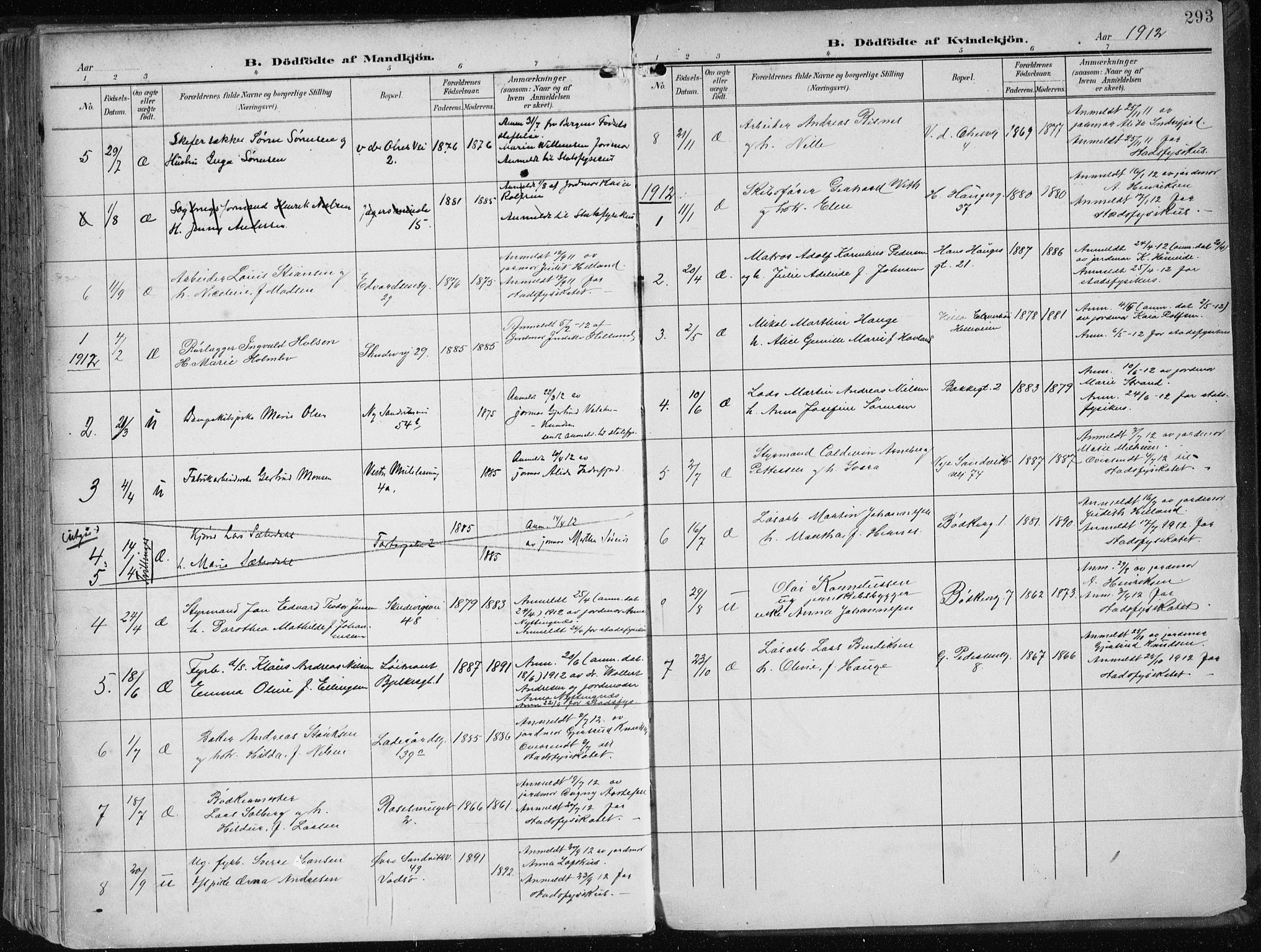 Sandviken Sokneprestembete, SAB/A-77601/H/Ha/L0006: Parish register (official) no. B 3, 1901-1912, p. 293