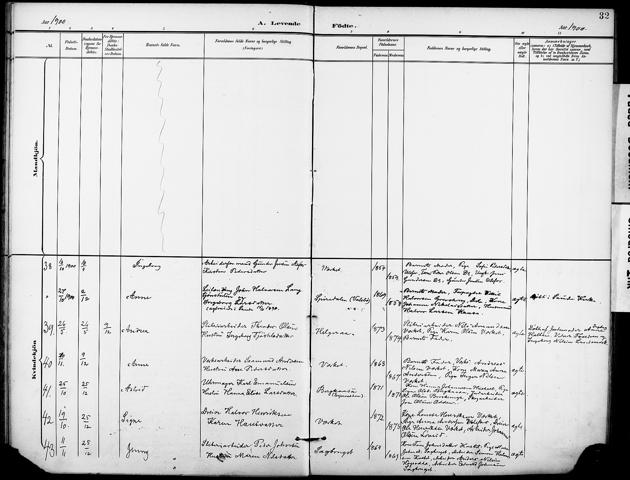 Holla kirkebøker, AV/SAKO-A-272/F/Fa/L0010: Parish register (official) no. 10, 1897-1907, p. 32