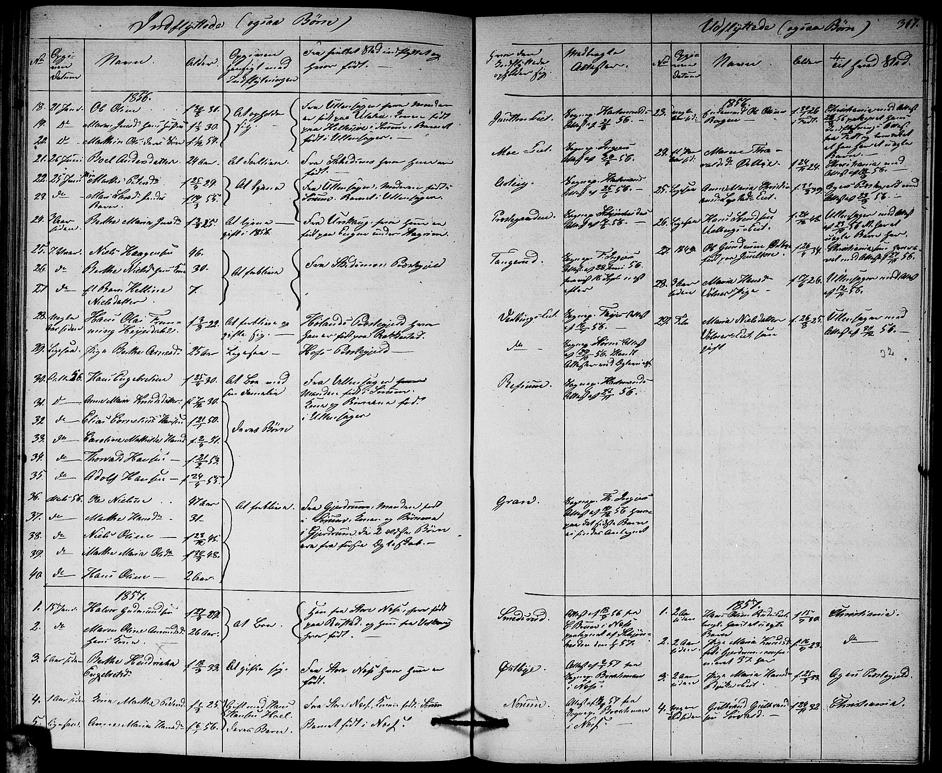 Sørum prestekontor Kirkebøker, AV/SAO-A-10303/G/Ga/L0003: Parish register (copy) no. I 3, 1846-1863, p. 307