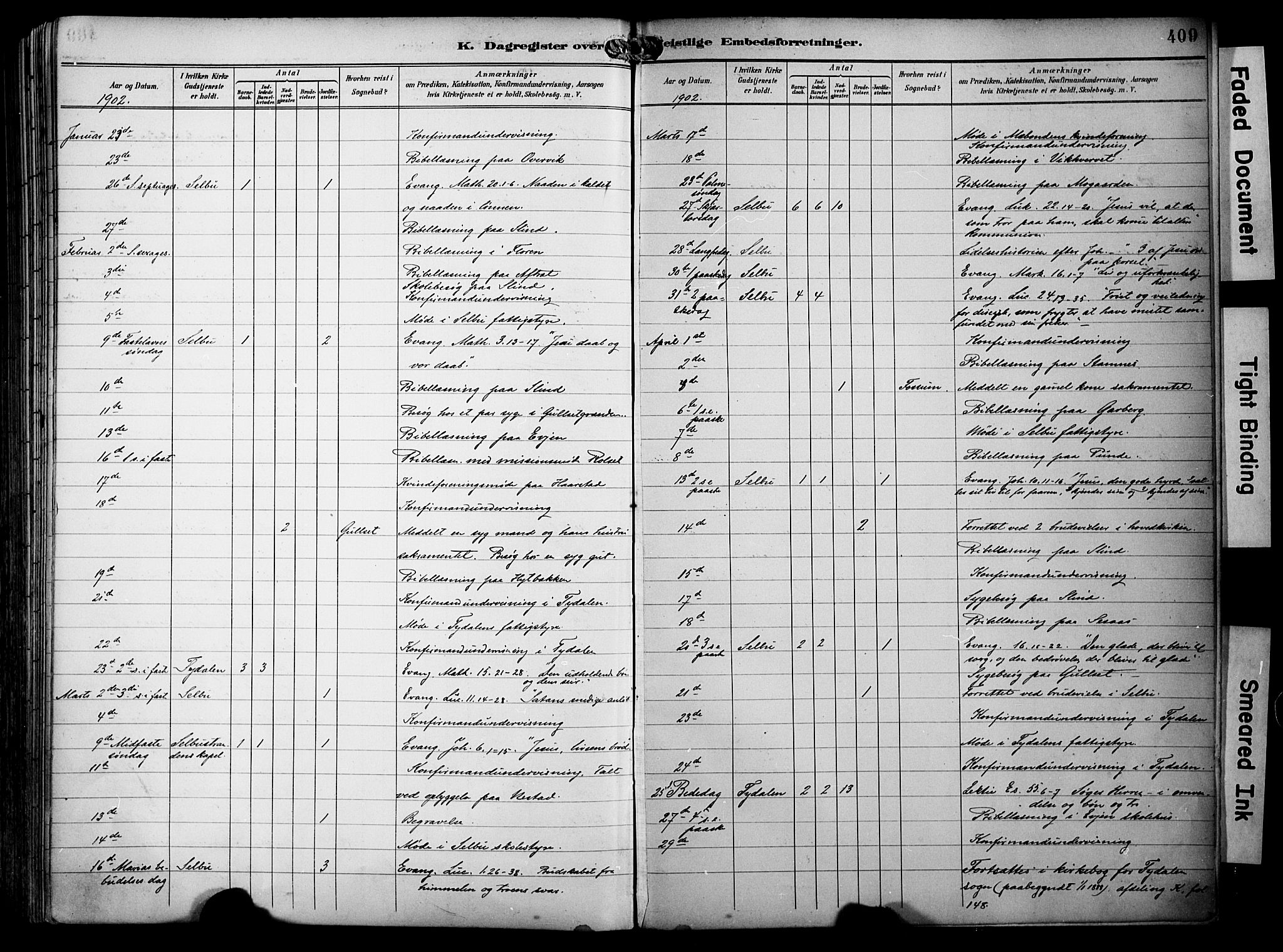 Ministerialprotokoller, klokkerbøker og fødselsregistre - Sør-Trøndelag, SAT/A-1456/695/L1149: Parish register (official) no. 695A09, 1891-1902, p. 409