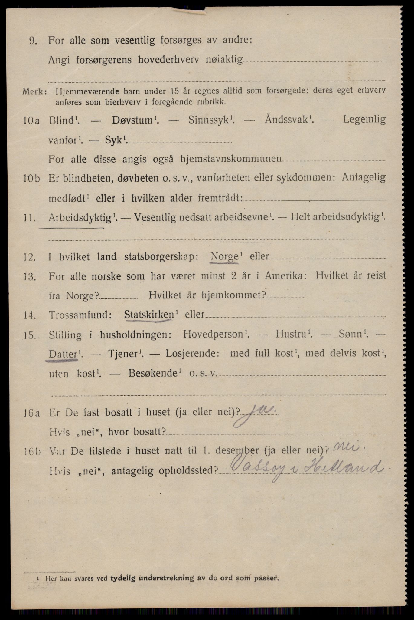 SAST, 1920 census for Hetland, 1920, p. 3574