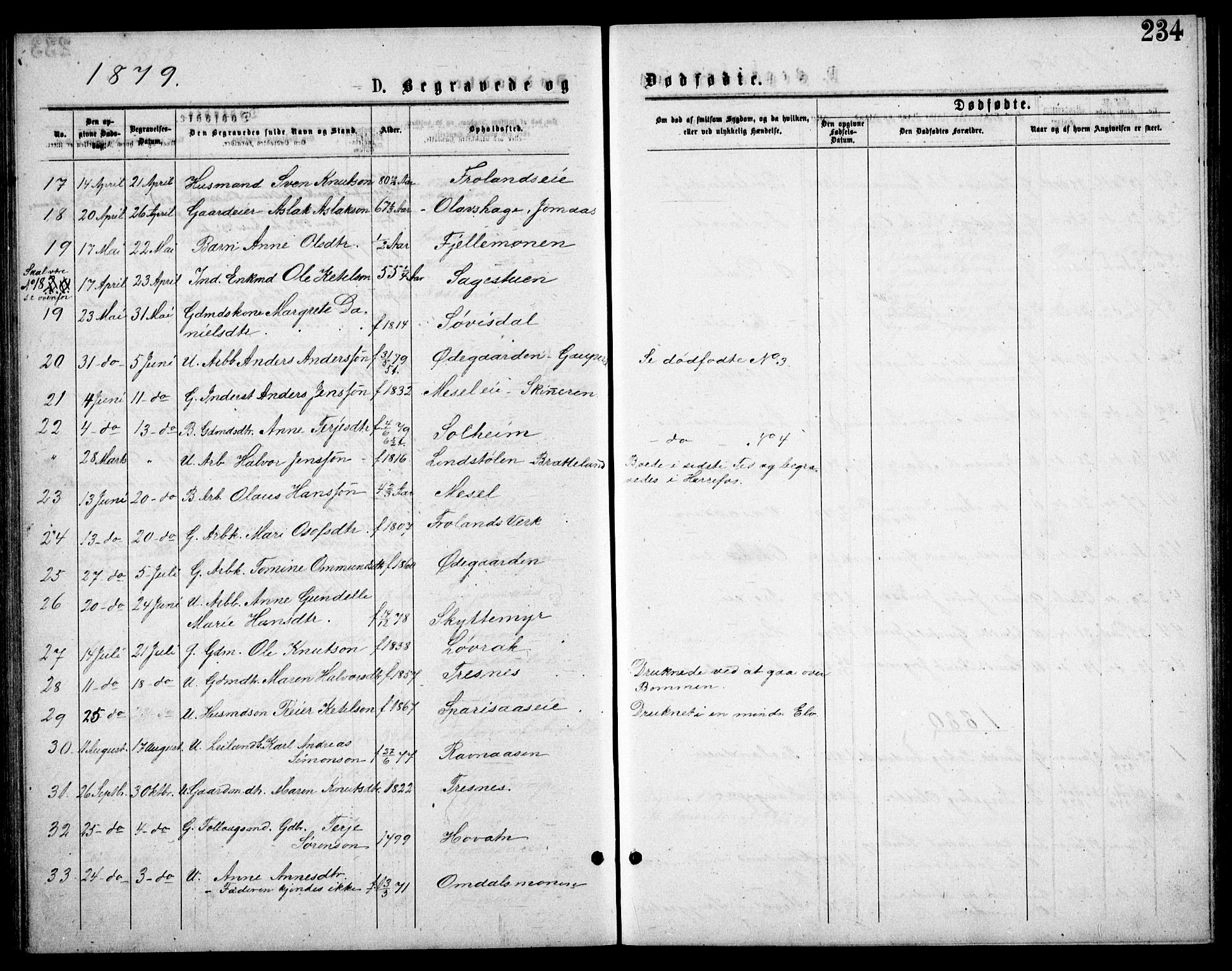 Froland sokneprestkontor, AV/SAK-1111-0013/F/Fb/L0009: Parish register (copy) no. B 9, 1875-1893, p. 234