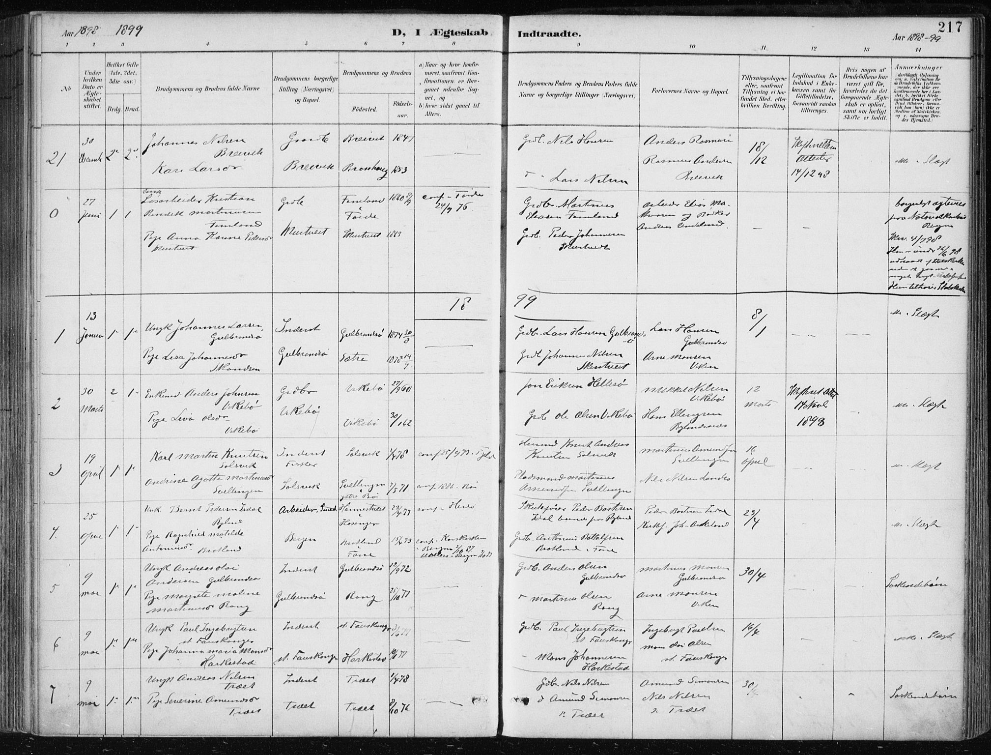 Herdla Sokneprestembete, SAB/A-75701/H/Haa: Parish register (official) no. A 4, 1891-1905, p. 217