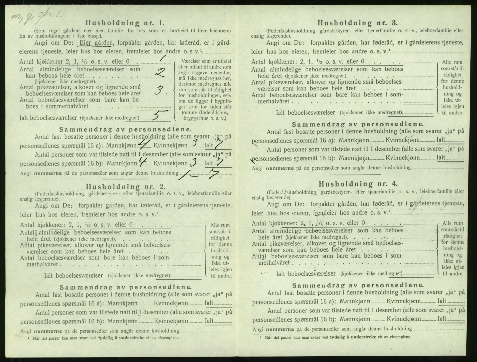 SAT, 1920 census for Giske, 1920, p. 399