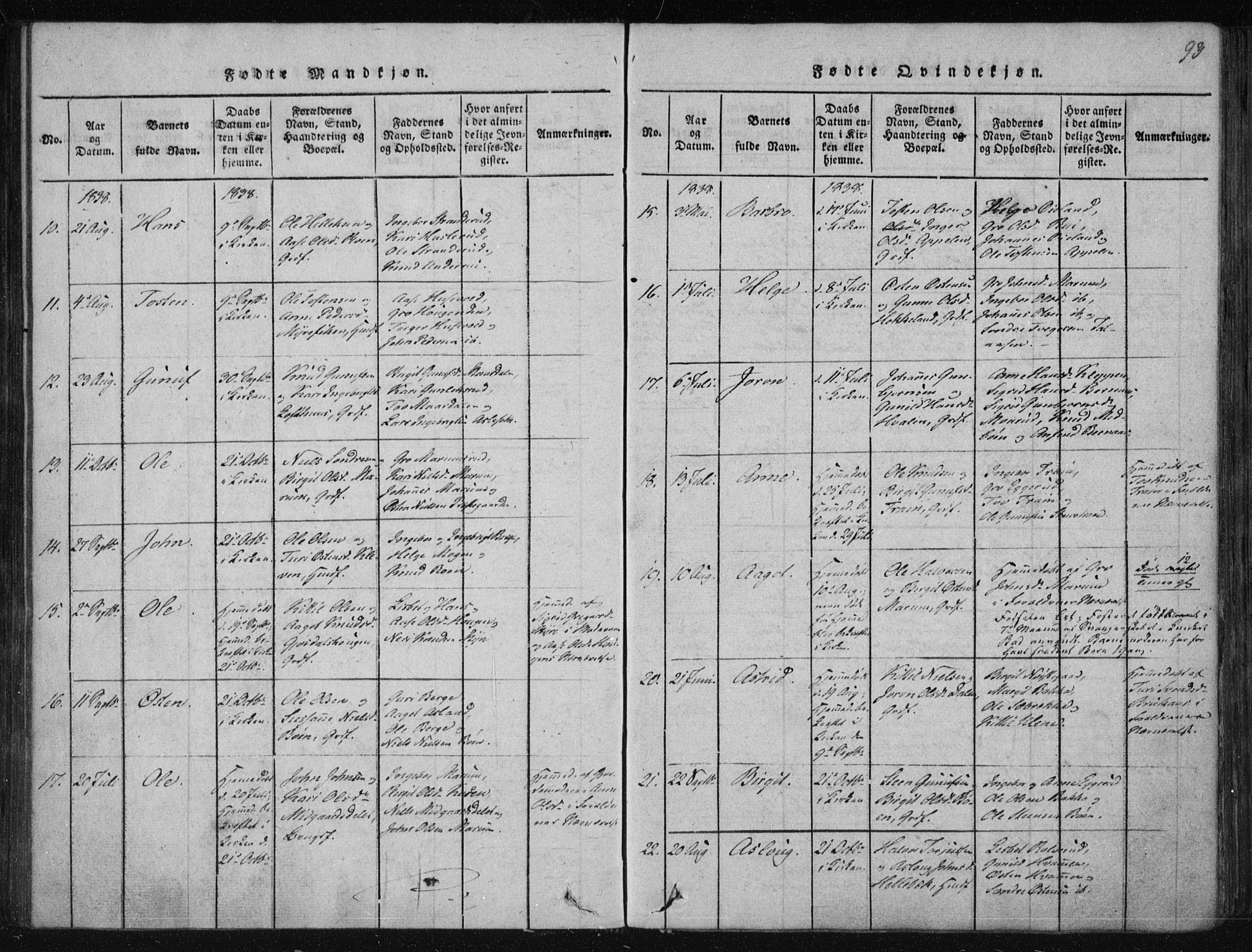 Tinn kirkebøker, AV/SAKO-A-308/F/Fa/L0004: Parish register (official) no. I 4, 1815-1843, p. 92b-93a