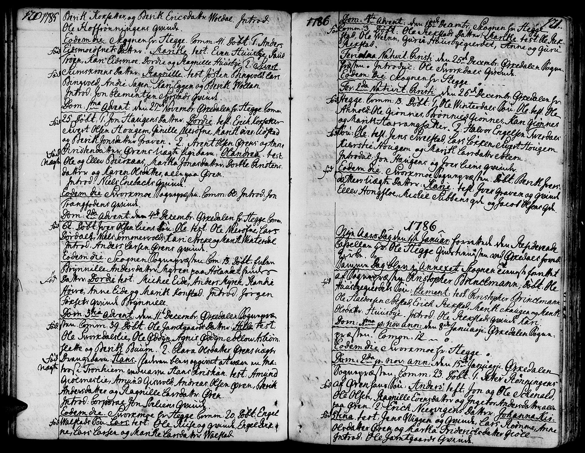 Ministerialprotokoller, klokkerbøker og fødselsregistre - Sør-Trøndelag, SAT/A-1456/668/L0802: Parish register (official) no. 668A02, 1776-1799, p. 120-121