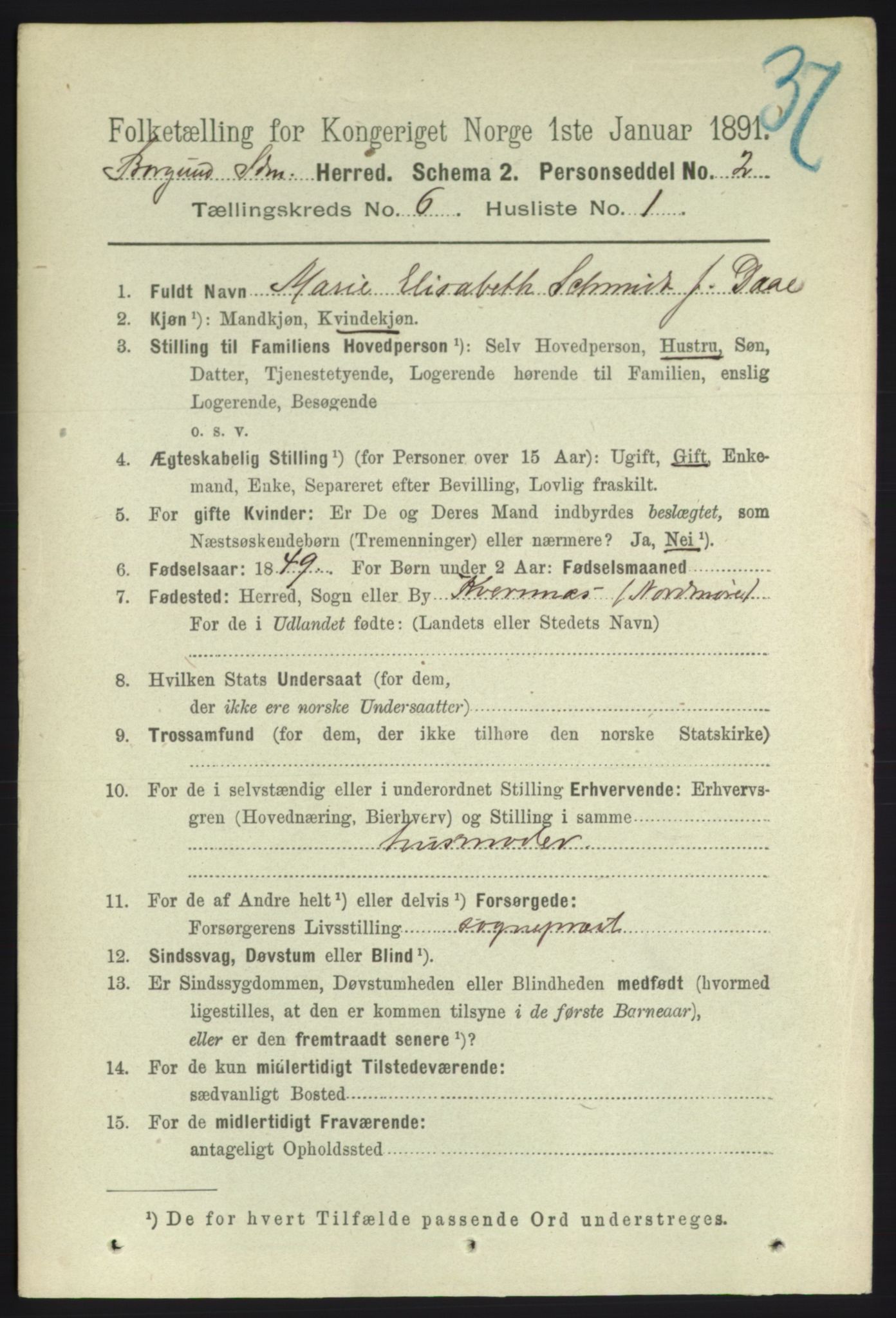 RA, 1891 census for 1531 Borgund, 1891, p. 1571