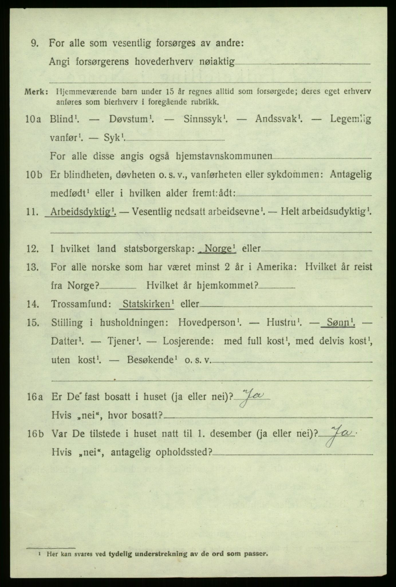 SAB, 1920 census for Sogndal, 1920, p. 2652