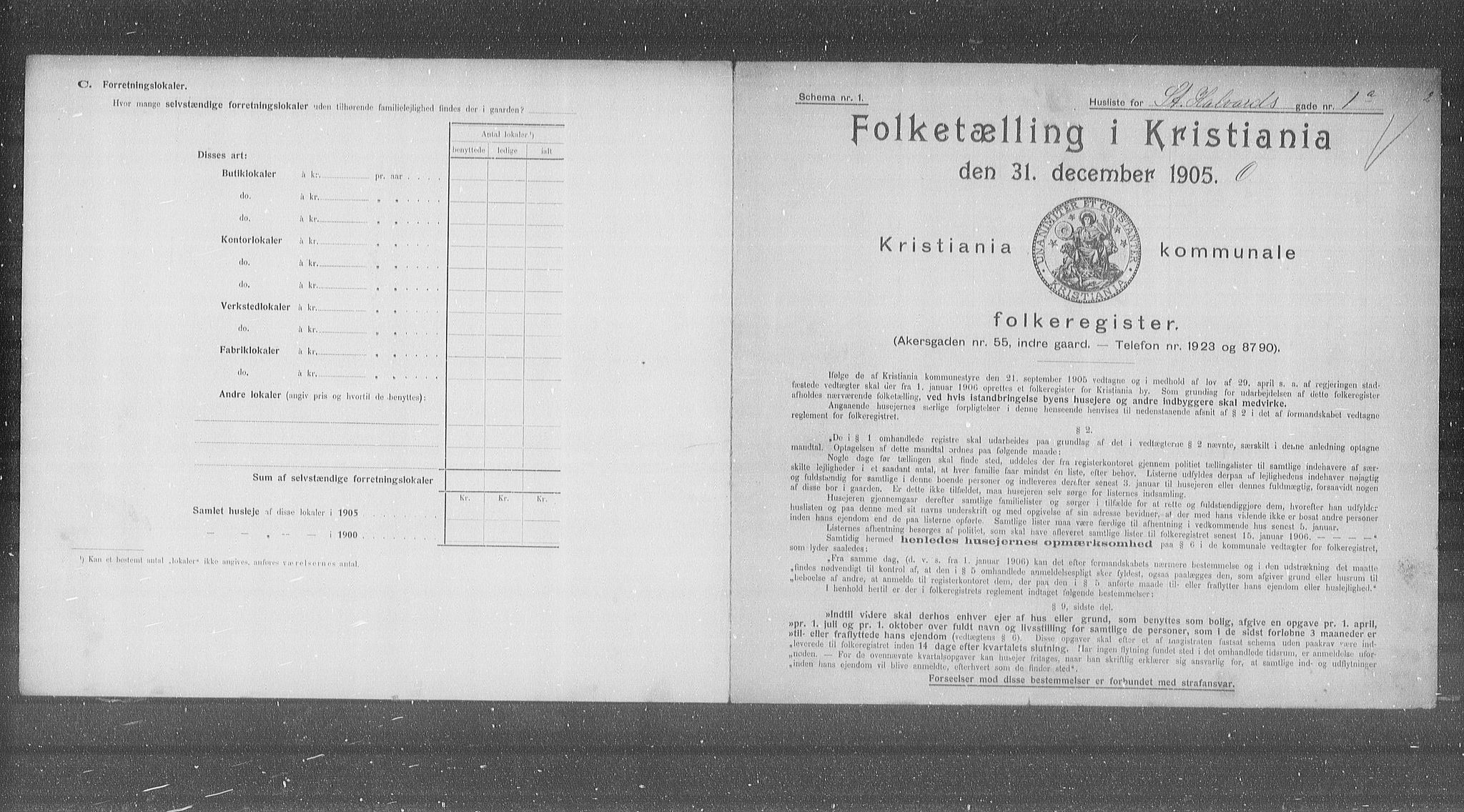 OBA, Municipal Census 1905 for Kristiania, 1905, p. 52911