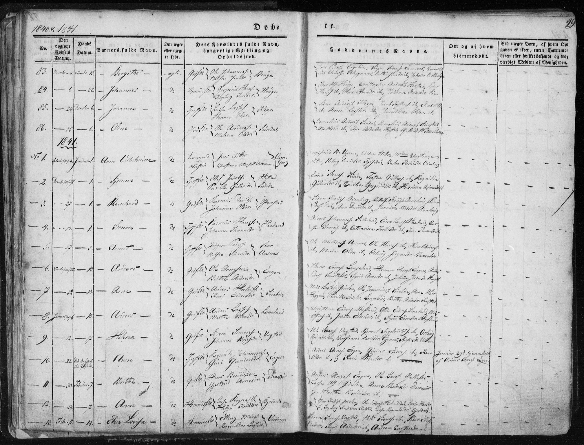 Fjaler sokneprestembete, AV/SAB-A-79801/H/Haa/Haaa/L0006: Parish register (official) no. A 6, 1835-1884, p. 29