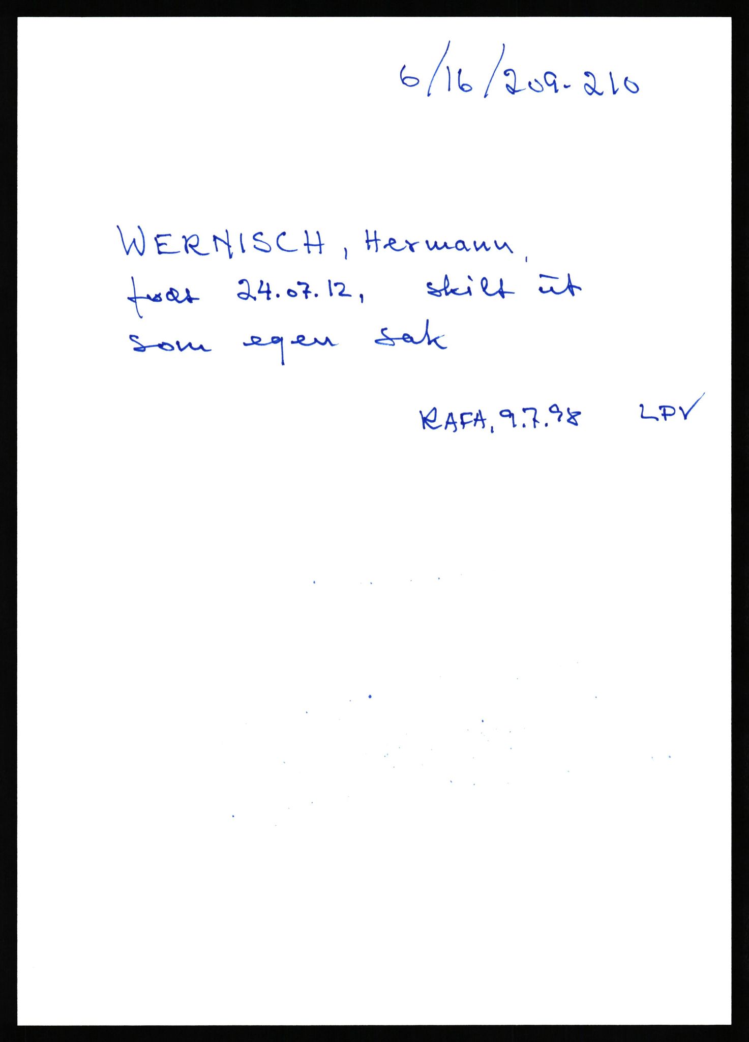 Forsvaret, Forsvarets overkommando II, AV/RA-RAFA-3915/D/Db/L0038: CI Questionaires. Tyske okkupasjonsstyrker i Norge. Østerrikere., 1945-1946, p. 316