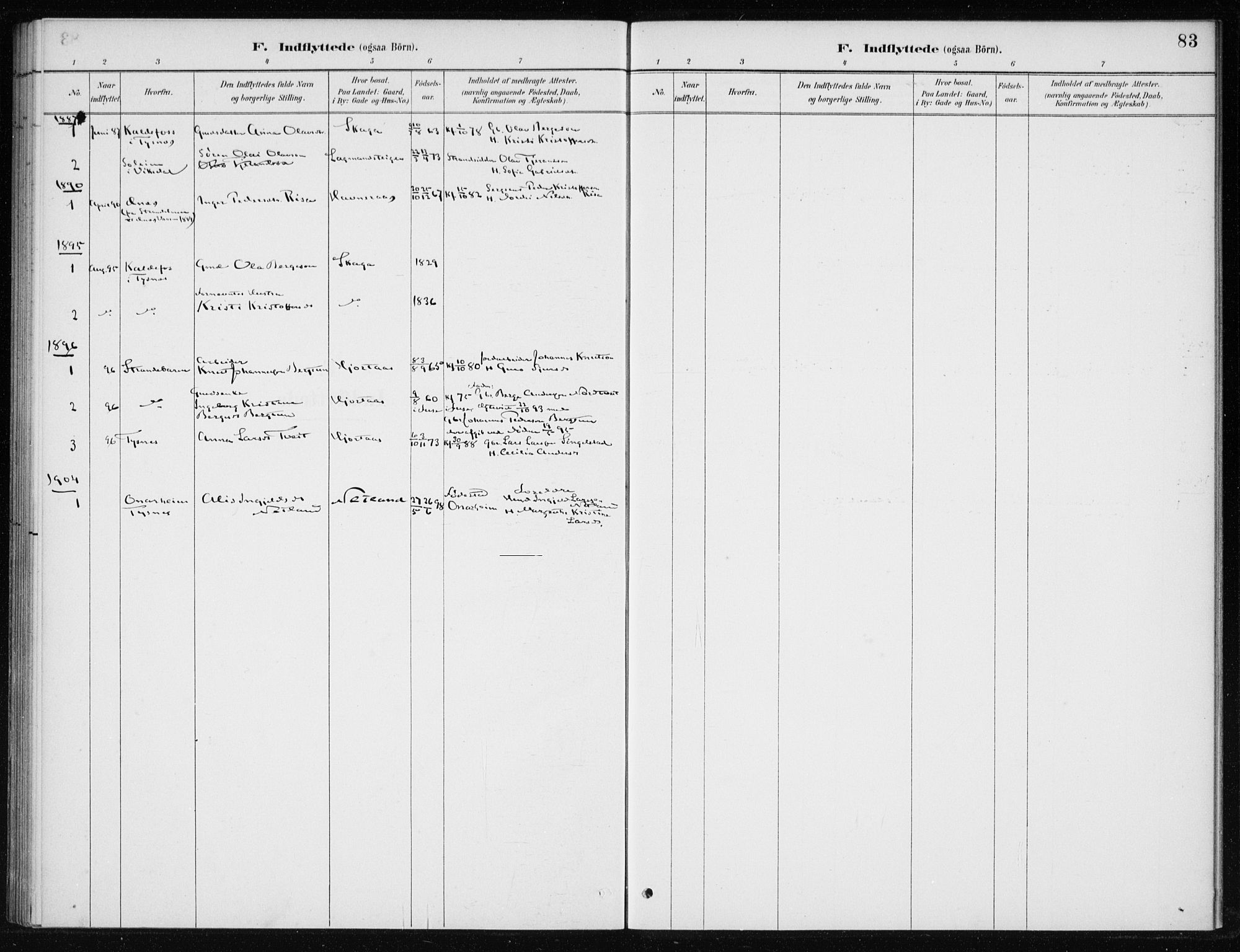 Kvinnherad sokneprestembete, AV/SAB-A-76401/H/Haa: Parish register (official) no. C 1, 1885-1912, p. 83