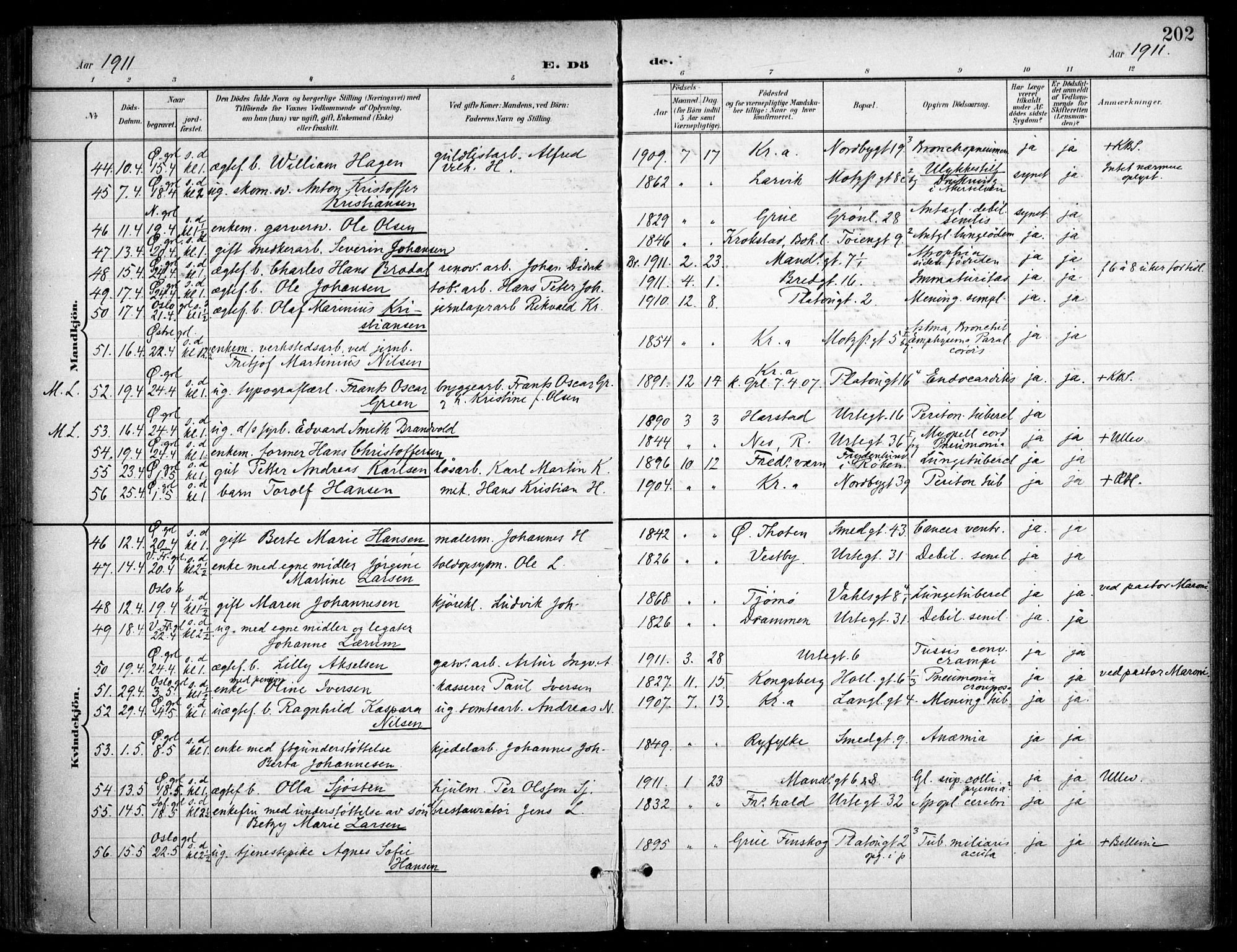 Grønland prestekontor Kirkebøker, SAO/A-10848/F/Fa/L0016: Parish register (official) no. 16, 1898-1918, p. 202