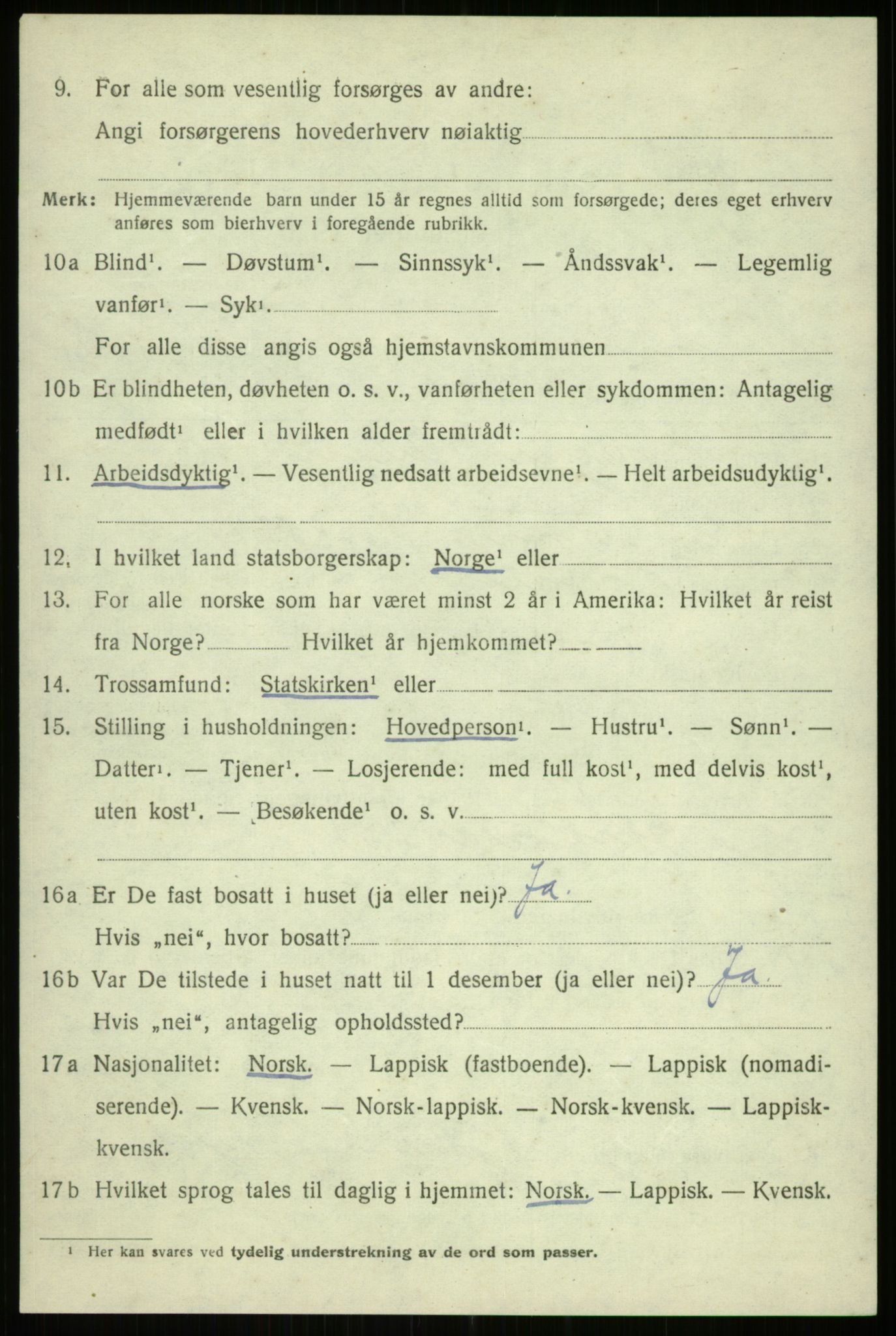 SATØ, 1920 census for Trondenes, 1920, p. 9476