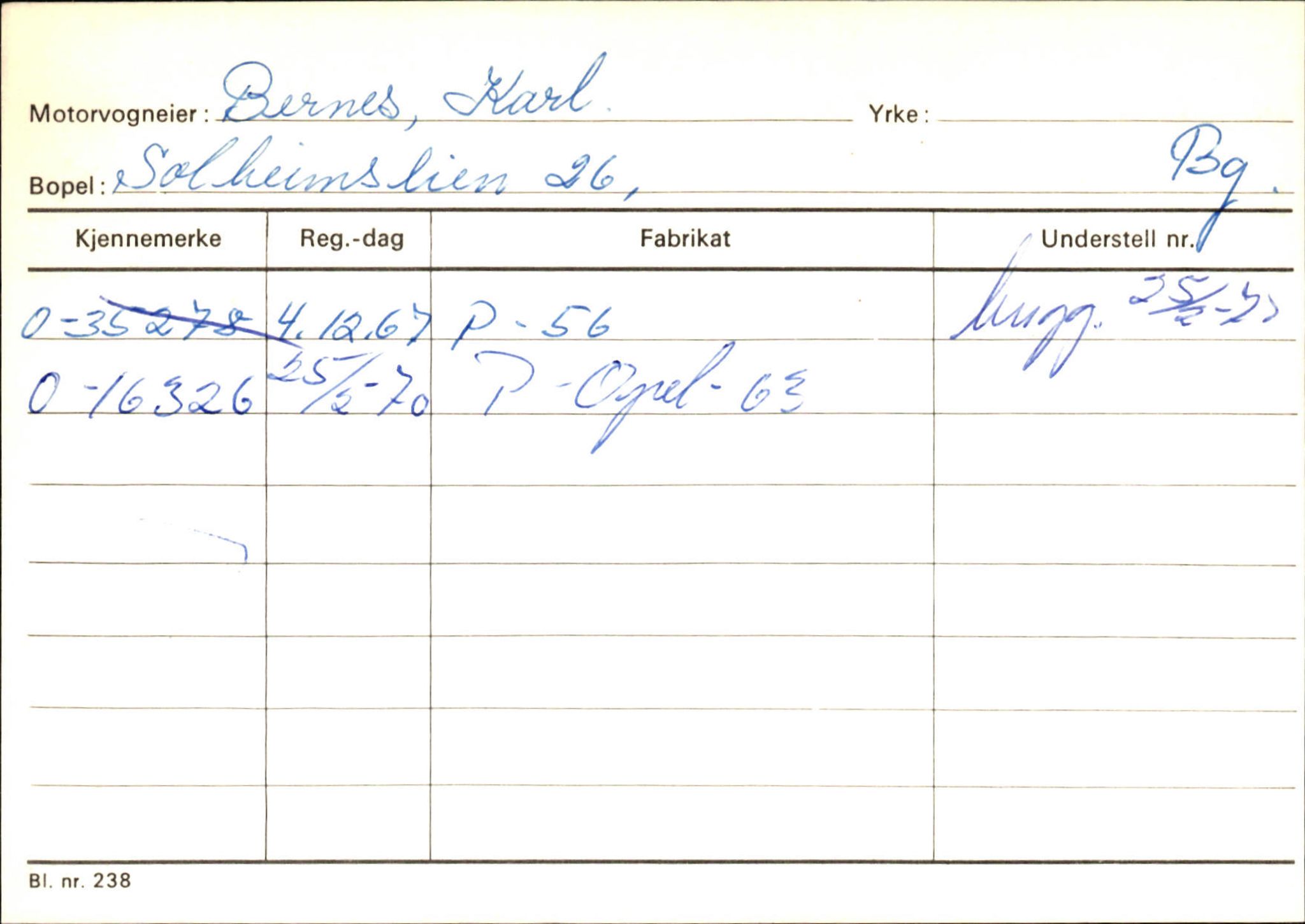 Statens vegvesen, Hordaland vegkontor, AV/SAB-A-5201/2/Hb/L0004: O-eierkort B, 1920-1971, p. 13