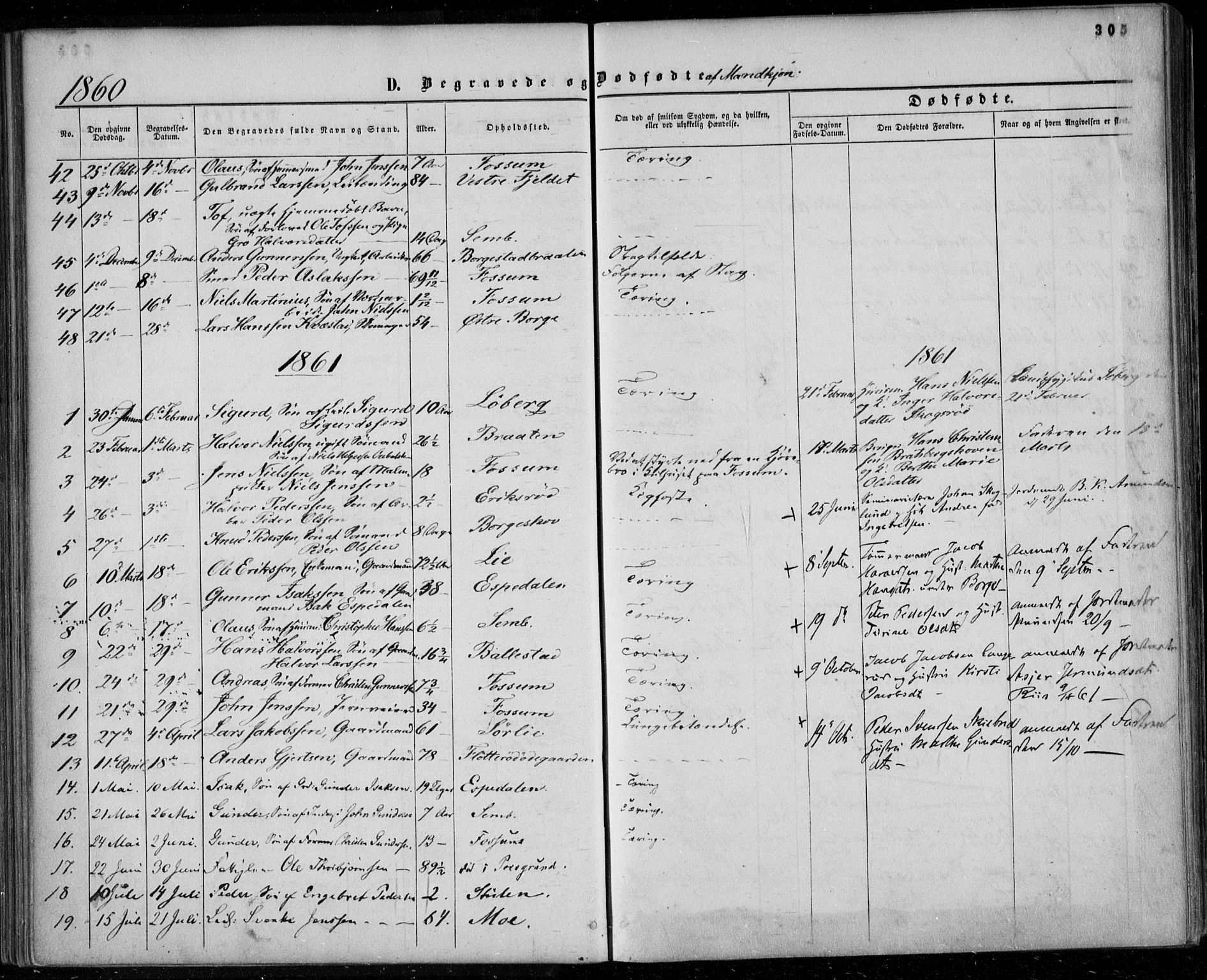 Gjerpen kirkebøker, SAKO/A-265/F/Fa/L0008b: Parish register (official) no. I 8B, 1857-1871, p. 305