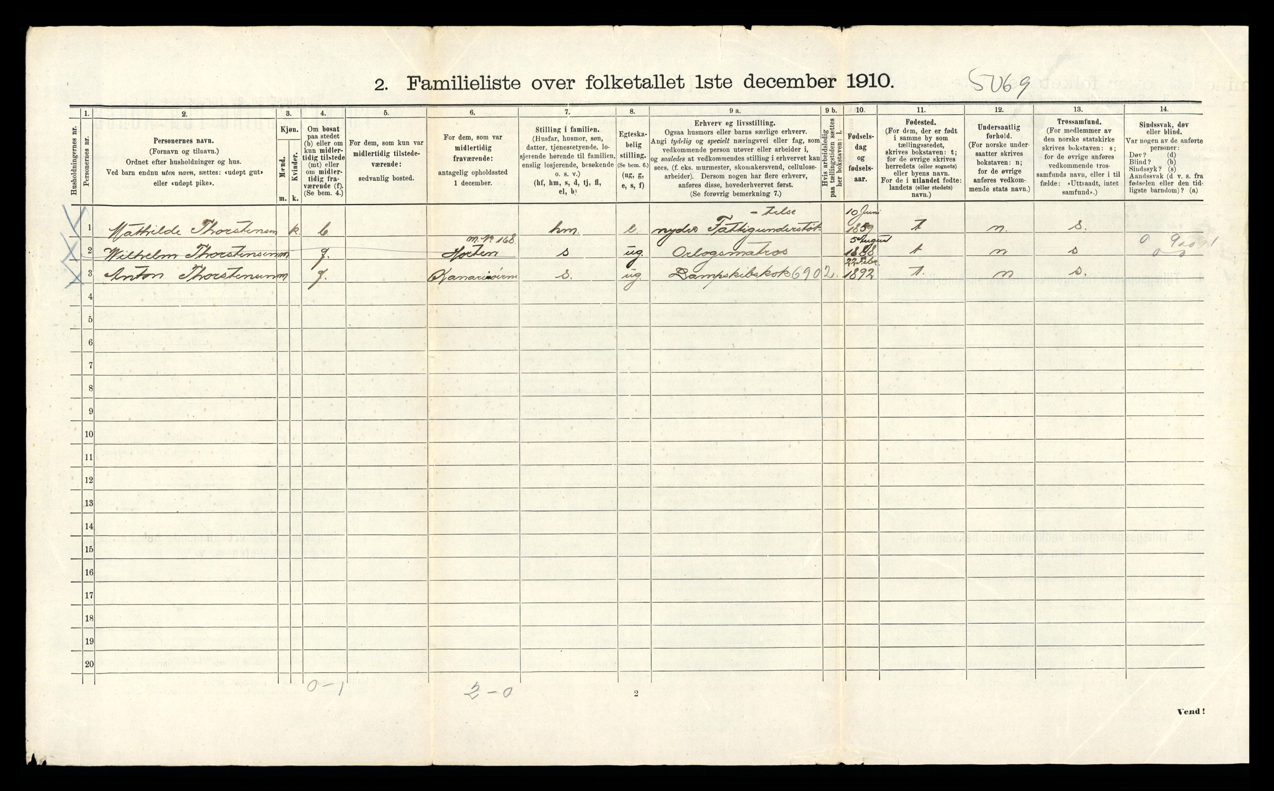 RA, 1910 census for Bergen, 1910, p. 33068