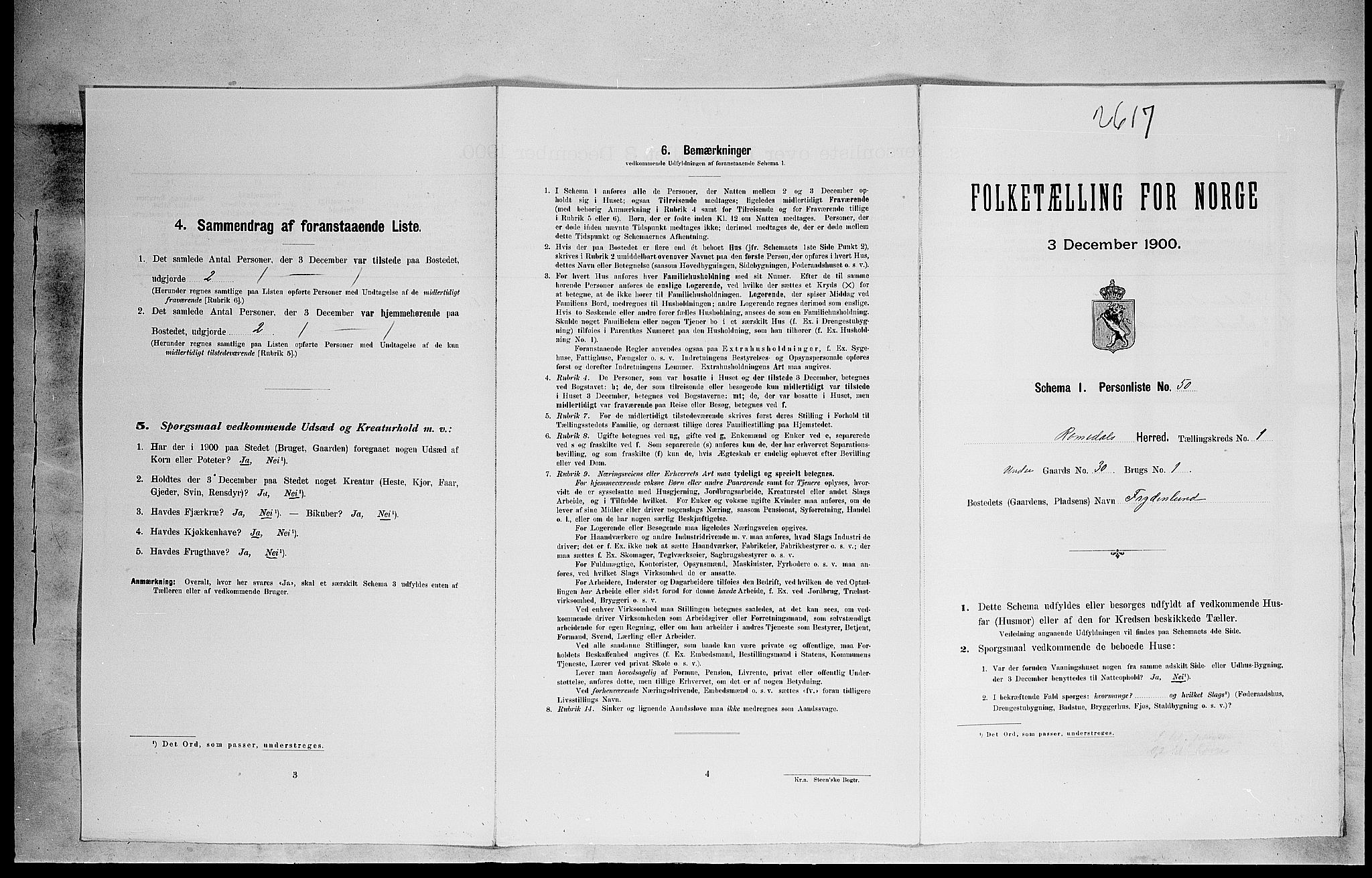 SAH, 1900 census for Romedal, 1900, p. 233