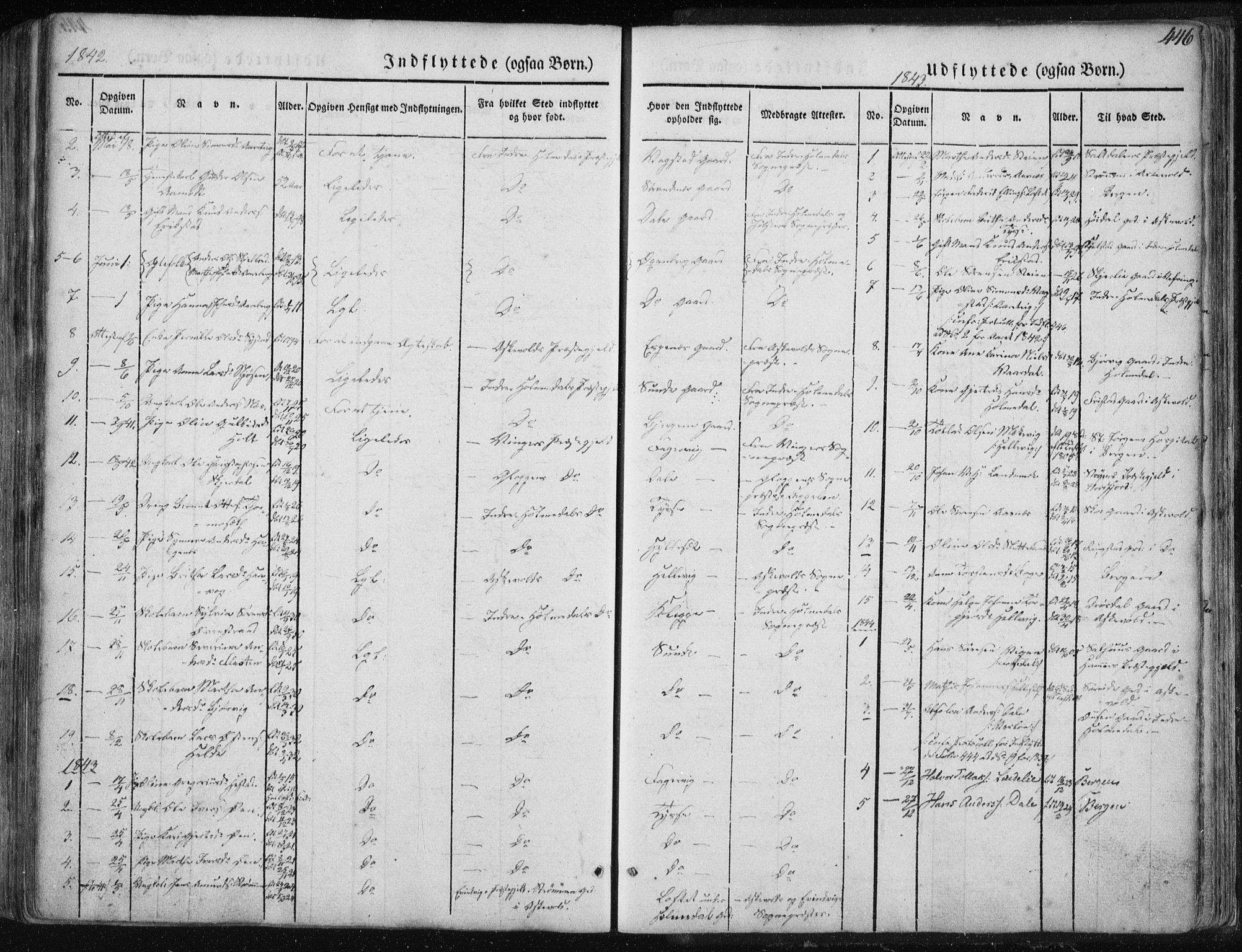 Fjaler sokneprestembete, AV/SAB-A-79801/H/Haa/Haaa/L0006: Parish register (official) no. A 6, 1835-1884, p. 446