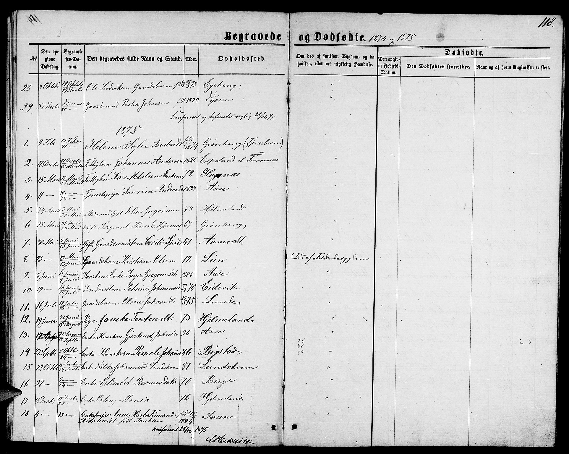 Gaular sokneprestembete, SAB/A-80001/H/Hab: Parish register (copy) no. B 2, 1863-1881, p. 118
