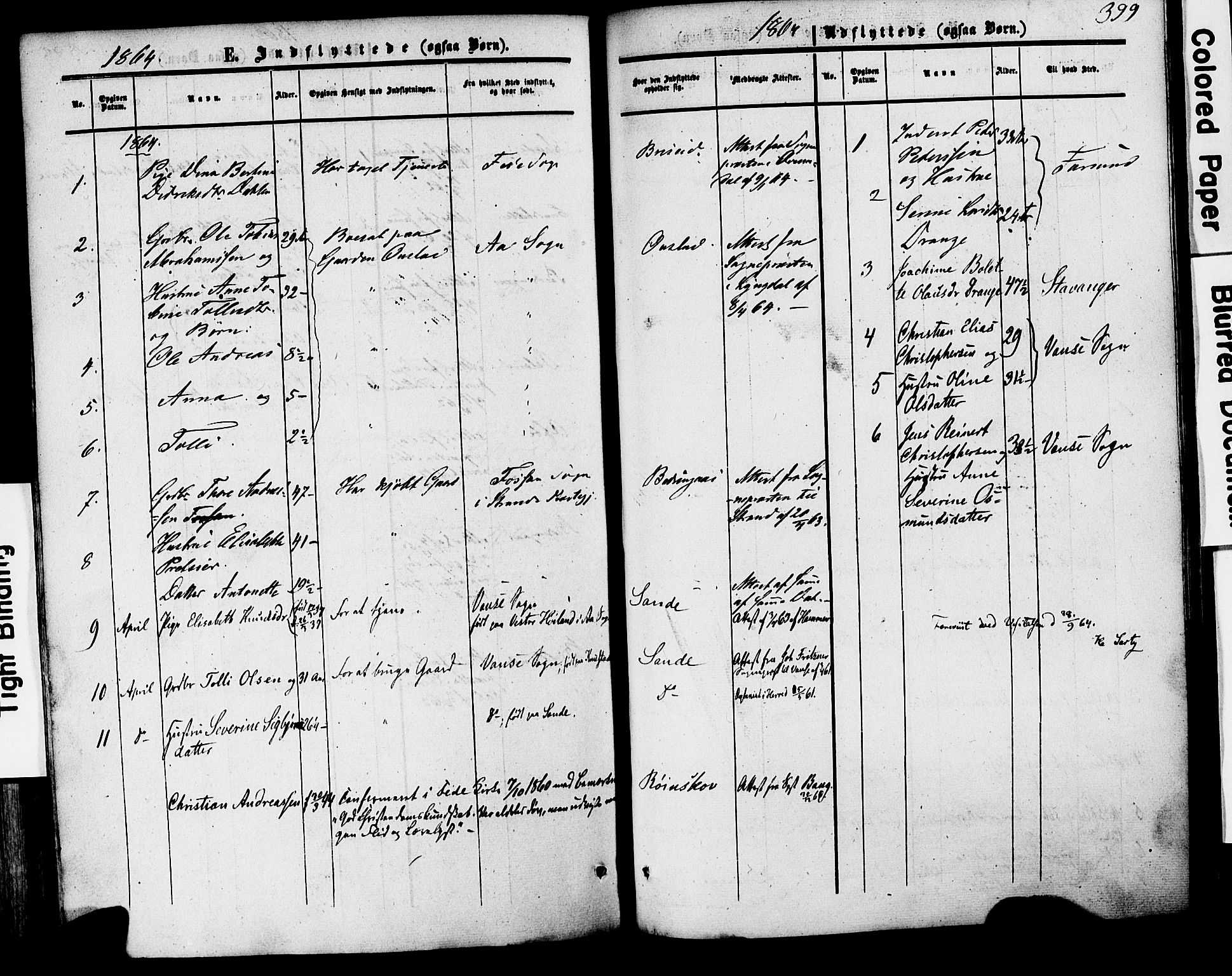 Herad sokneprestkontor, AV/SAK-1111-0018/F/Fa/Faa/L0005: Parish register (official) no. A 5, 1853-1886, p. 399