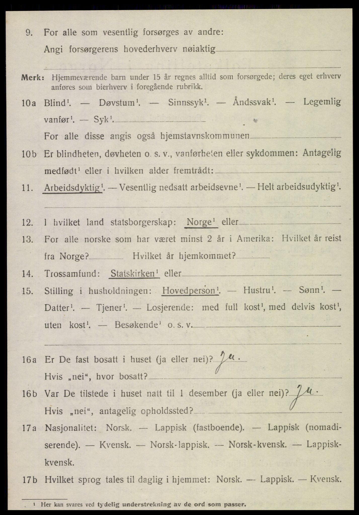 SAT, 1920 census for Nordli, 1920, p. 1808